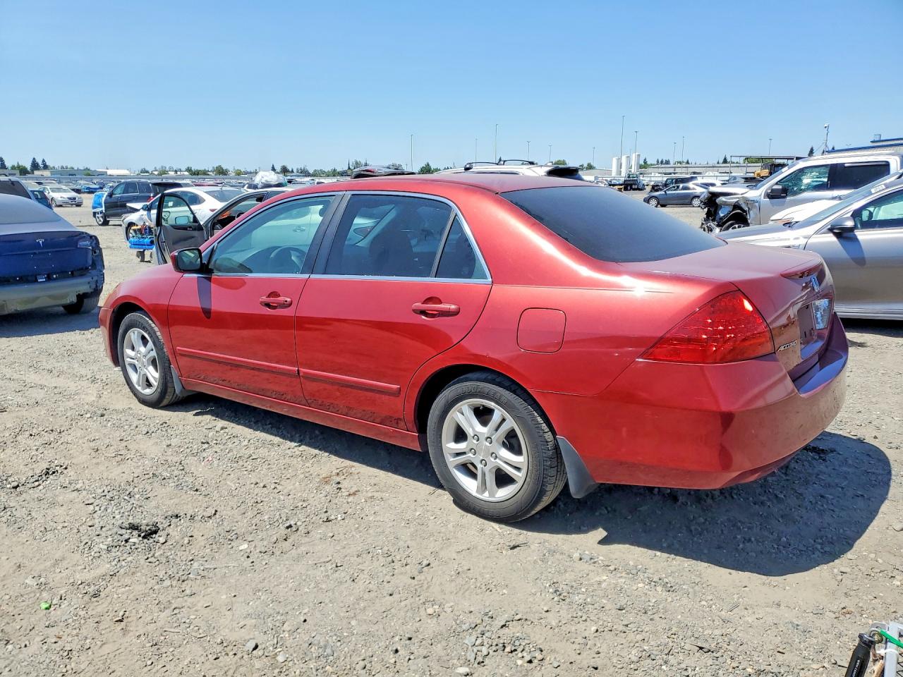 2007 Honda Accord Se Red vin: 1HGCM56327A071089