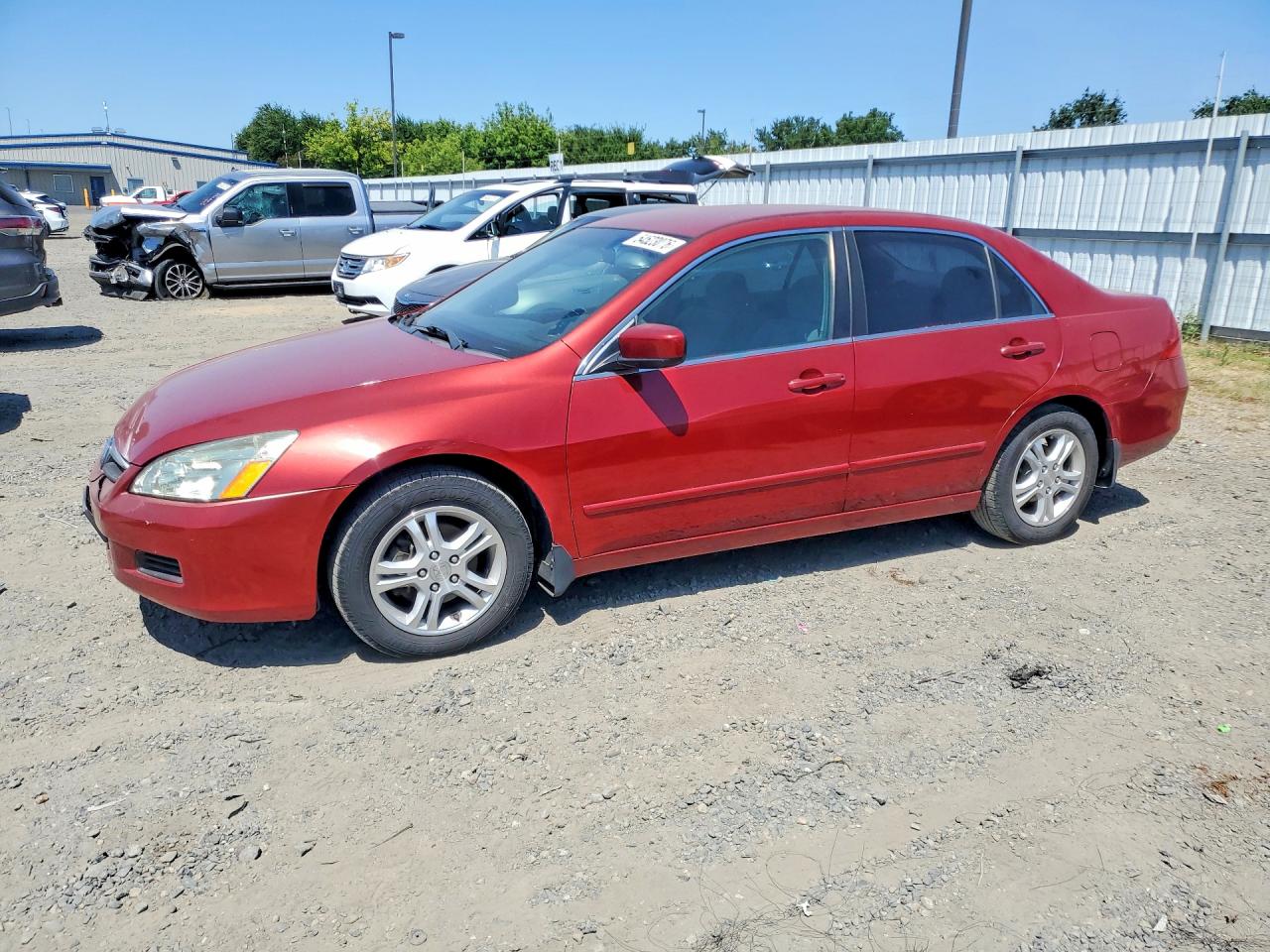 2007 Honda Accord Se Red vin: 1HGCM56327A071089