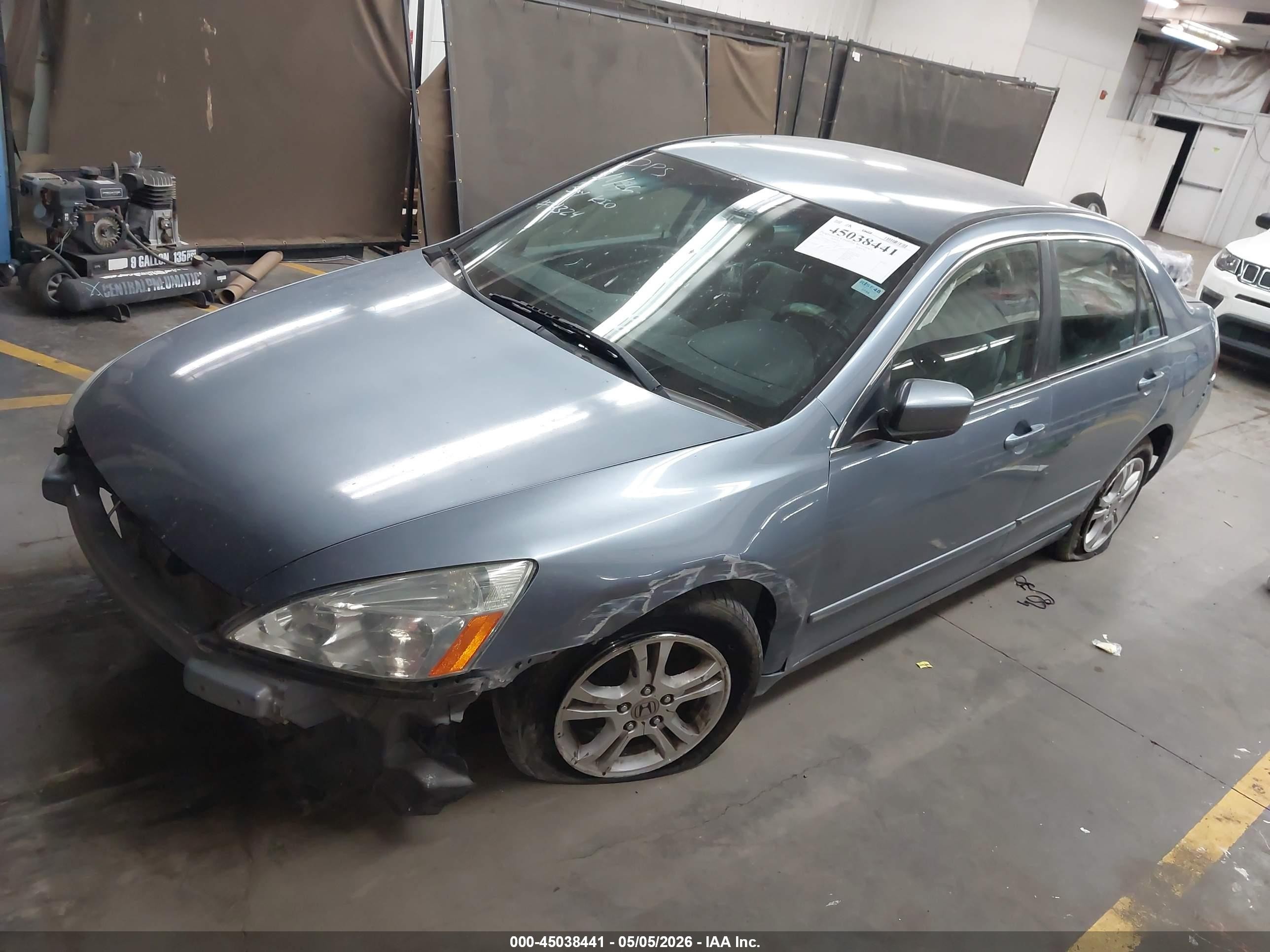 2007 Honda Accord 2.4 Se Light Blue vin: 1HGCM56327A094324