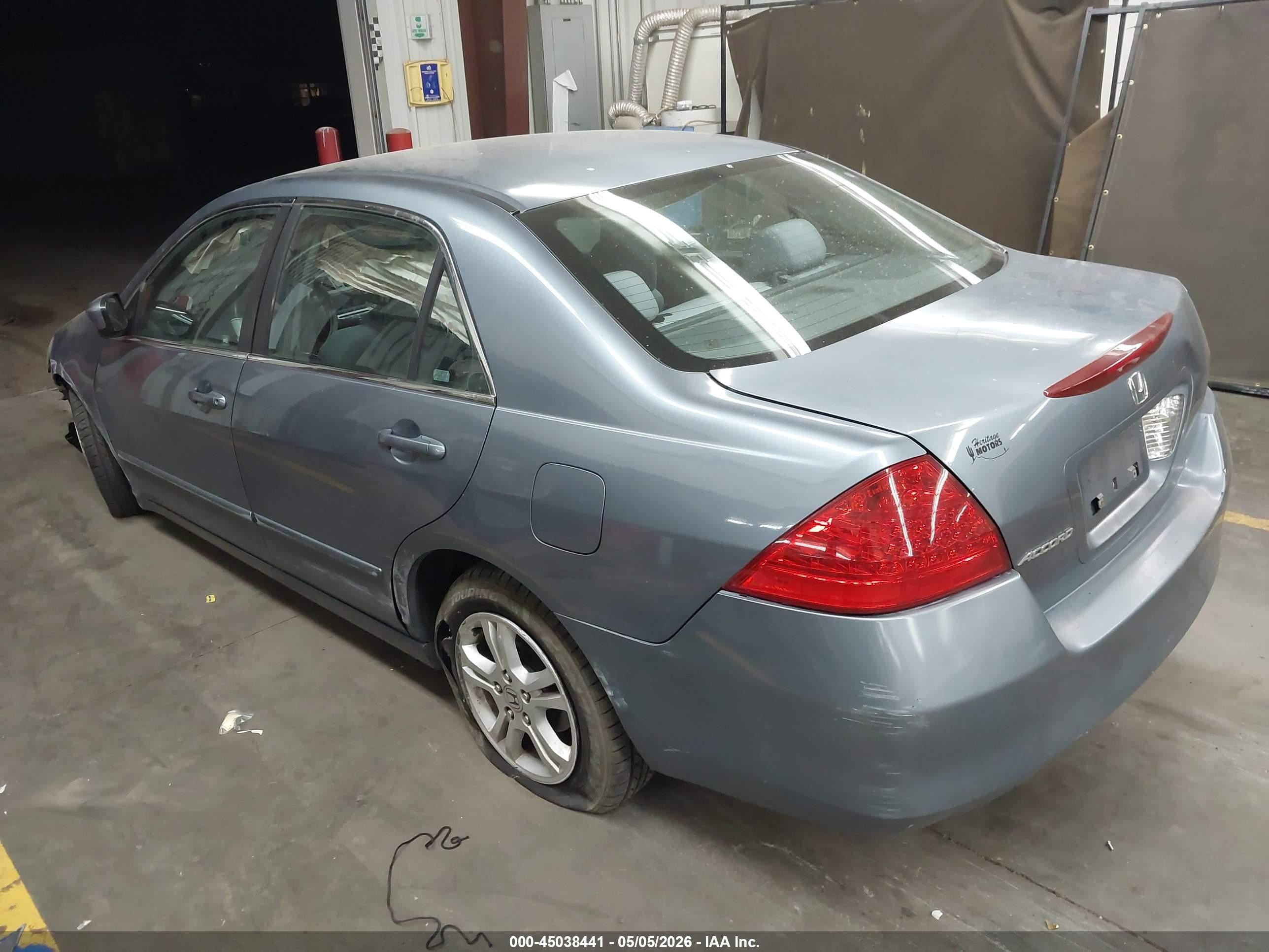2007 Honda Accord 2.4 Se Light Blue vin: 1HGCM56327A094324