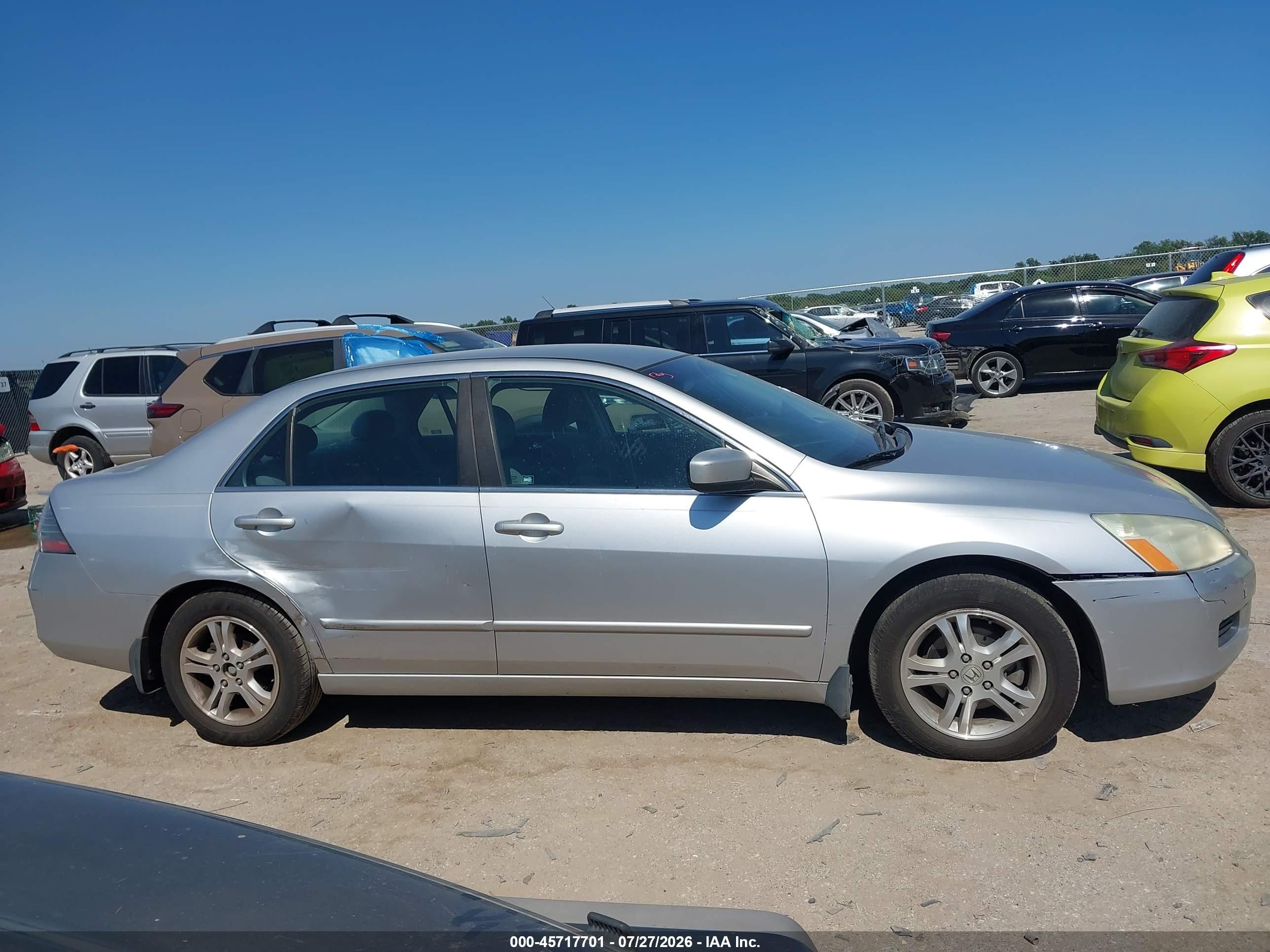 2007 Honda Accord 2.4 Se Silver vin: 1HGCM56327A174545