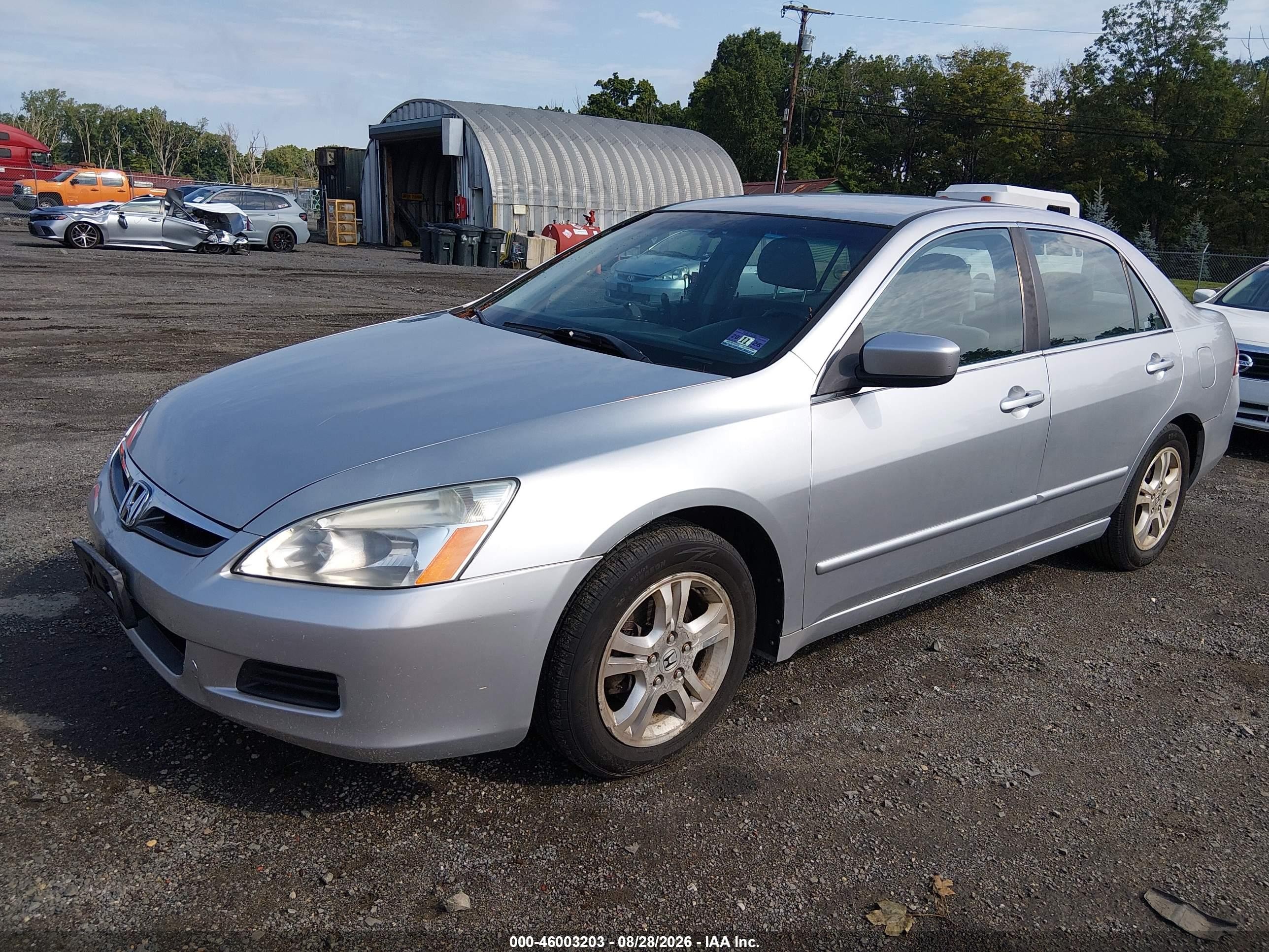 2007 Honda Accord 2.4 Se Silver vin: 1HGCM56327A214655