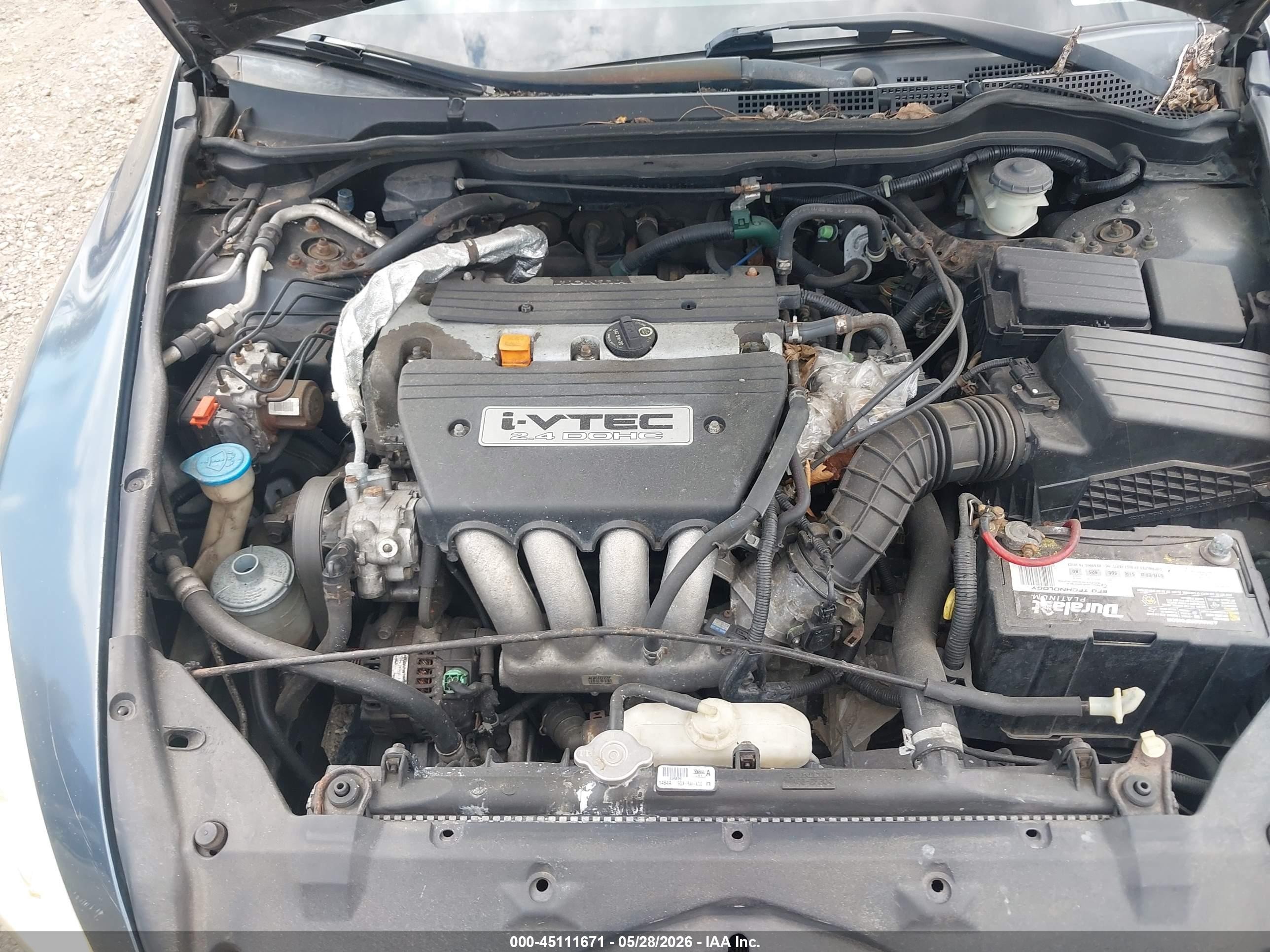 2004 Honda Accord 2.4 Lx Gray vin: 1HGCM56334A134177