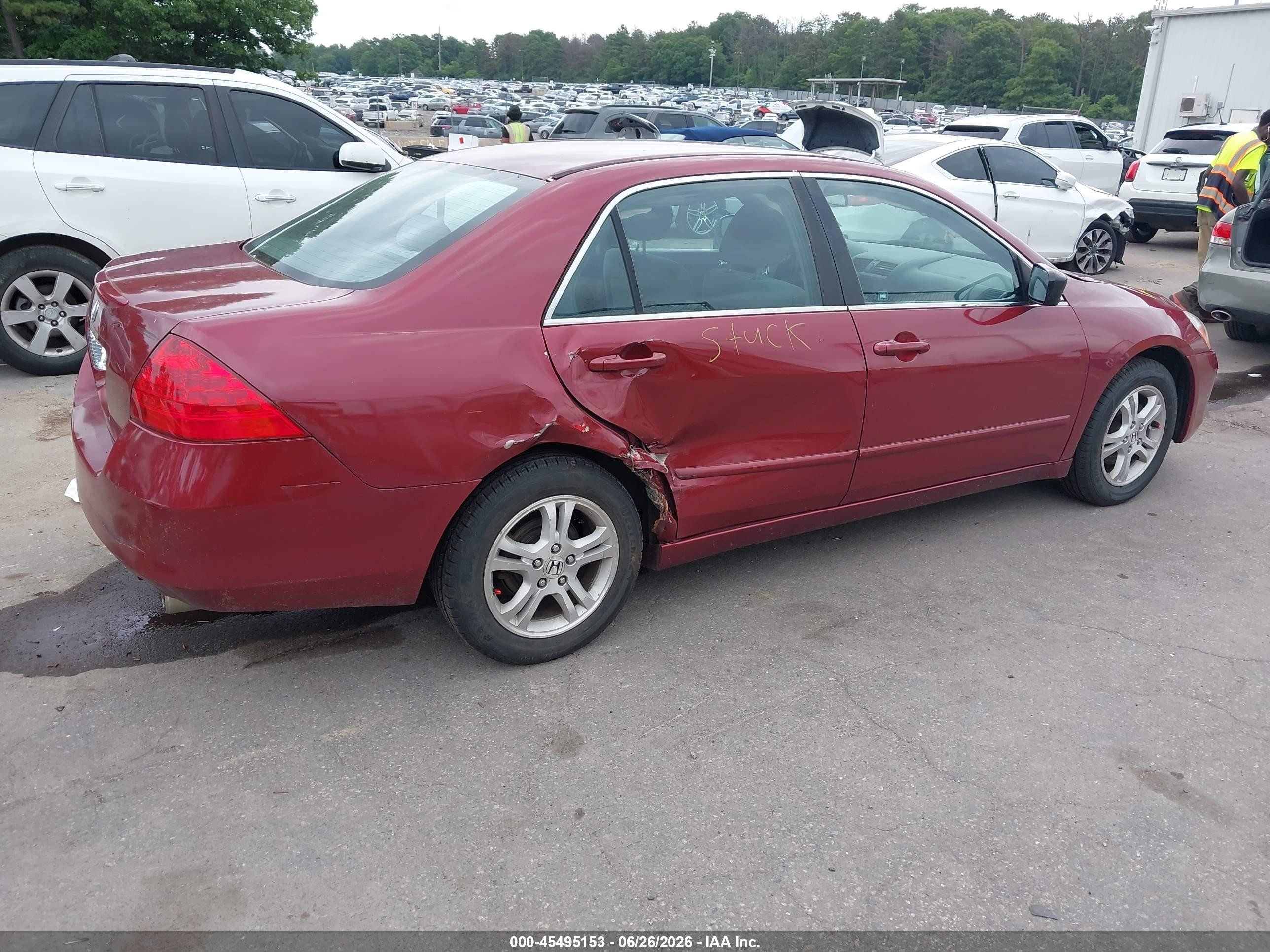 2006 Honda Accord 2.4 Se Красный vin: 1HGCM56336A009621