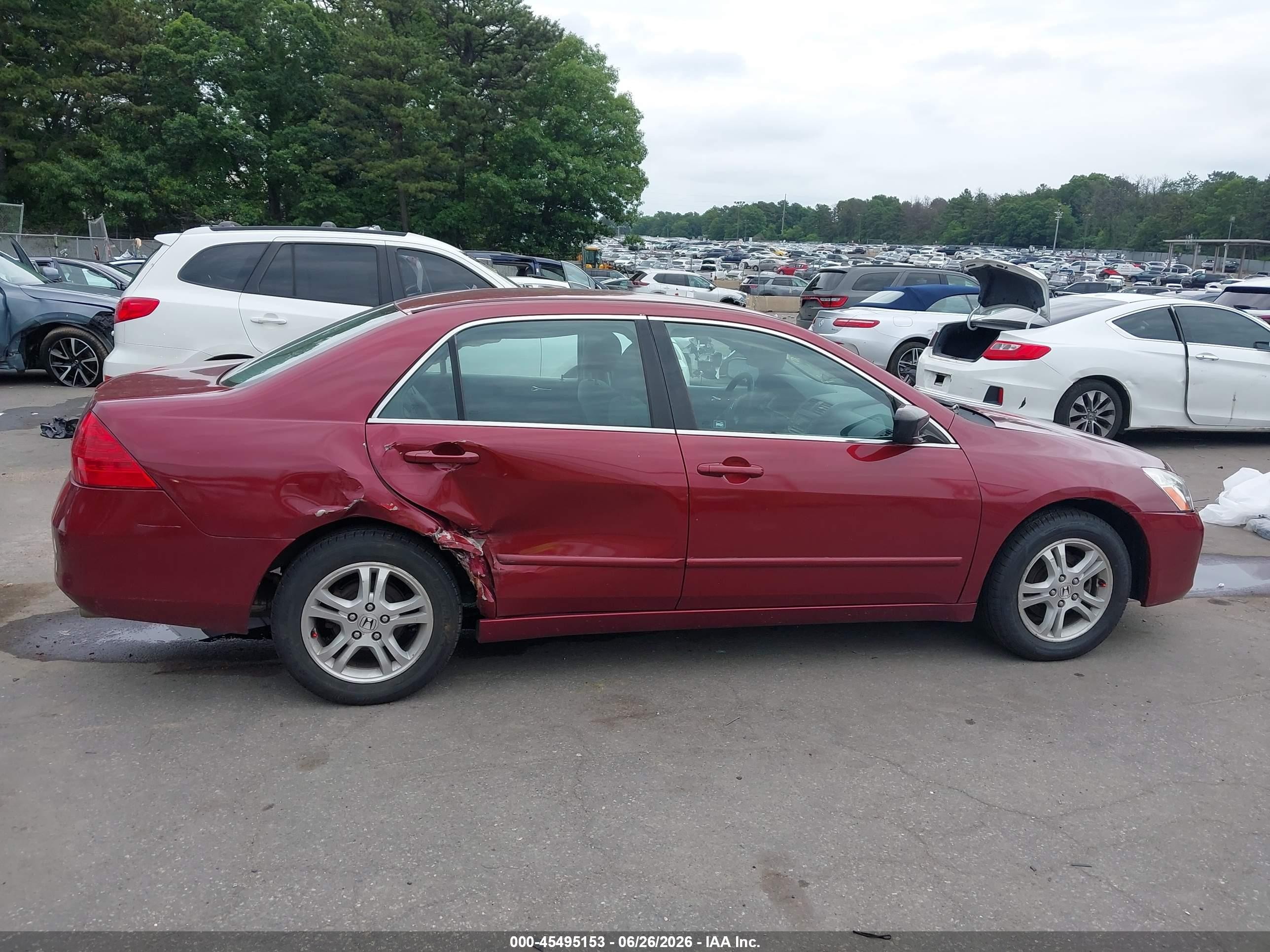 2006 Honda Accord 2.4 Se Красный vin: 1HGCM56336A009621