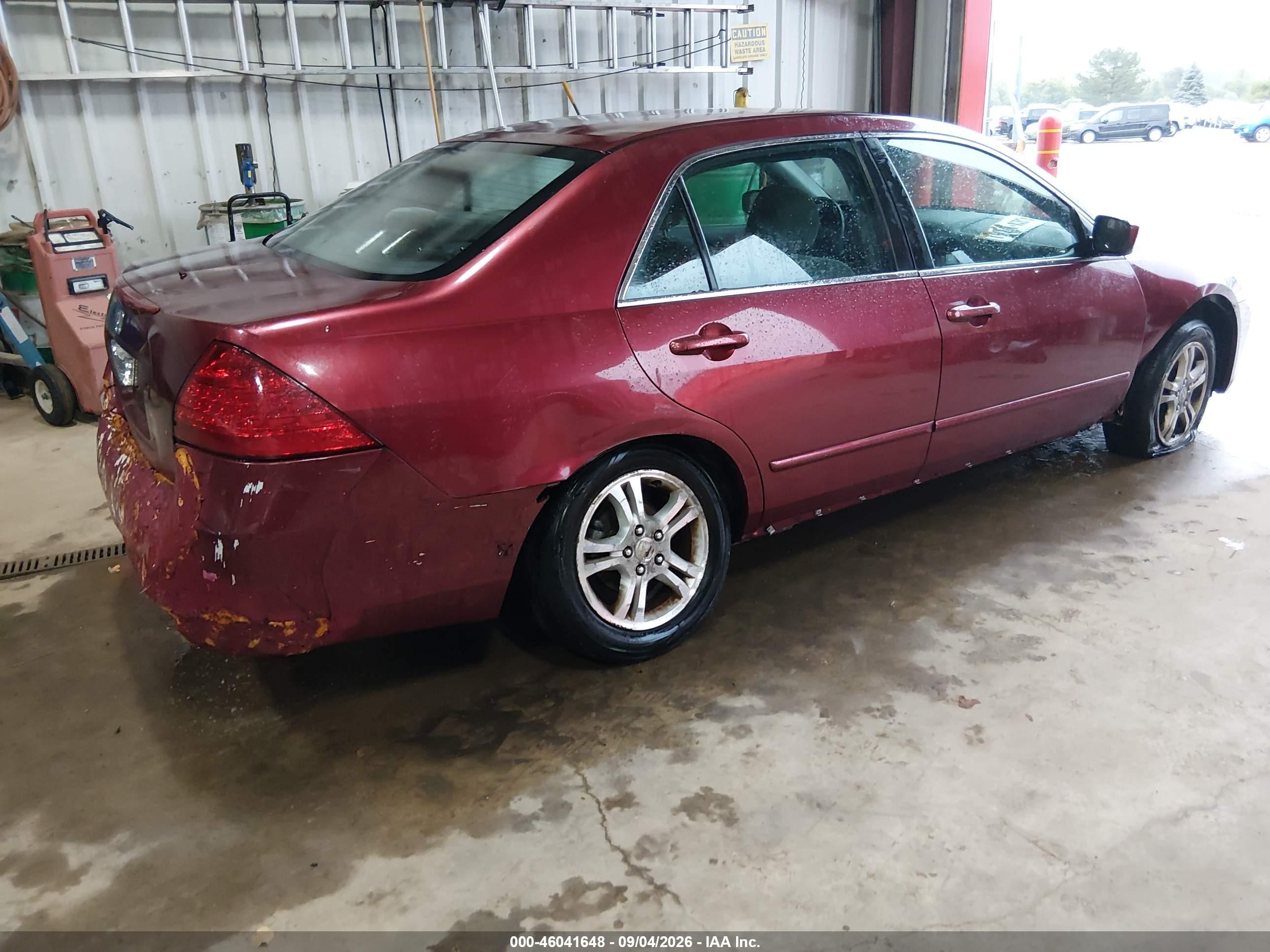 2006 Honda Accord 2.4 Se Burgundy vin: 1HGCM56336A036141