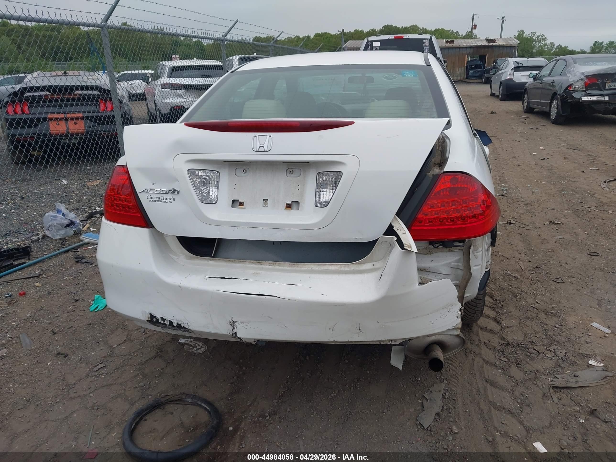 2006 Honda Accord 2.4 Se Белый vin: 1HGCM56336A180286