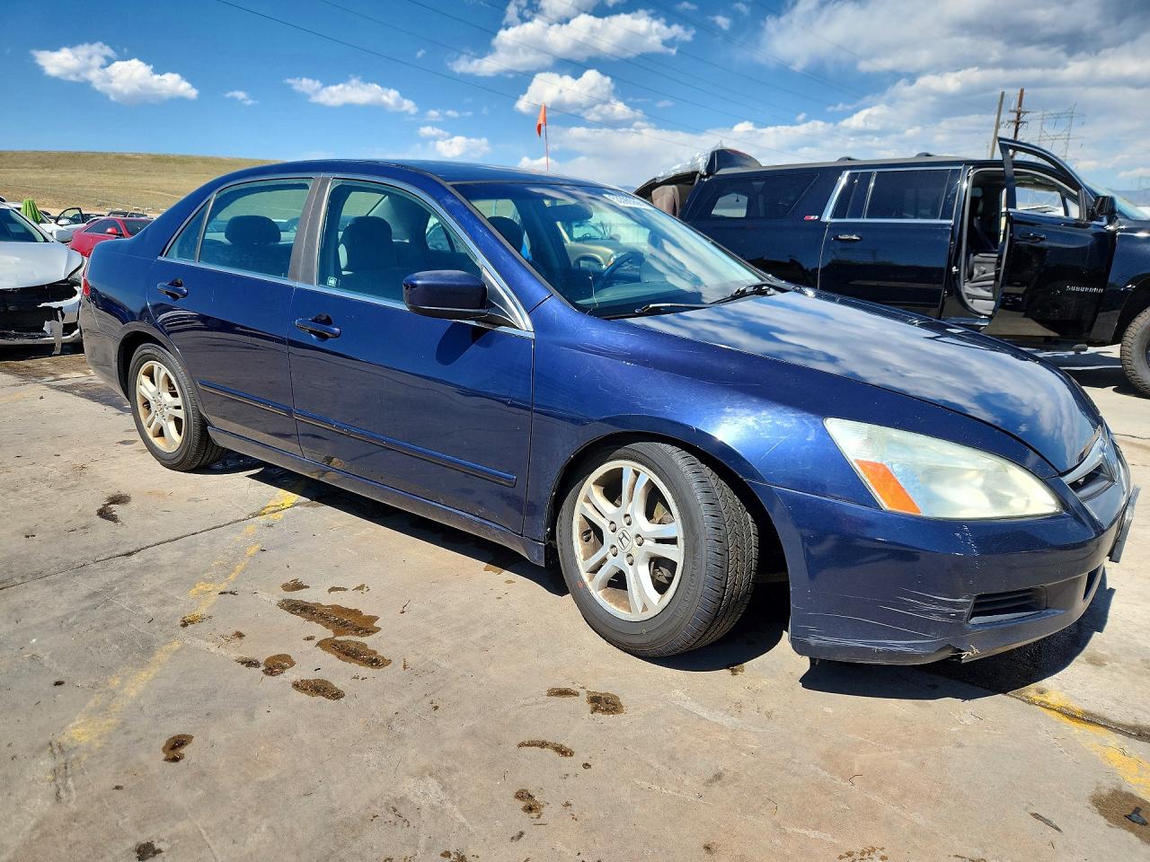 2007 Honda Accord Se Blue vin: 1HGCM56337A135401