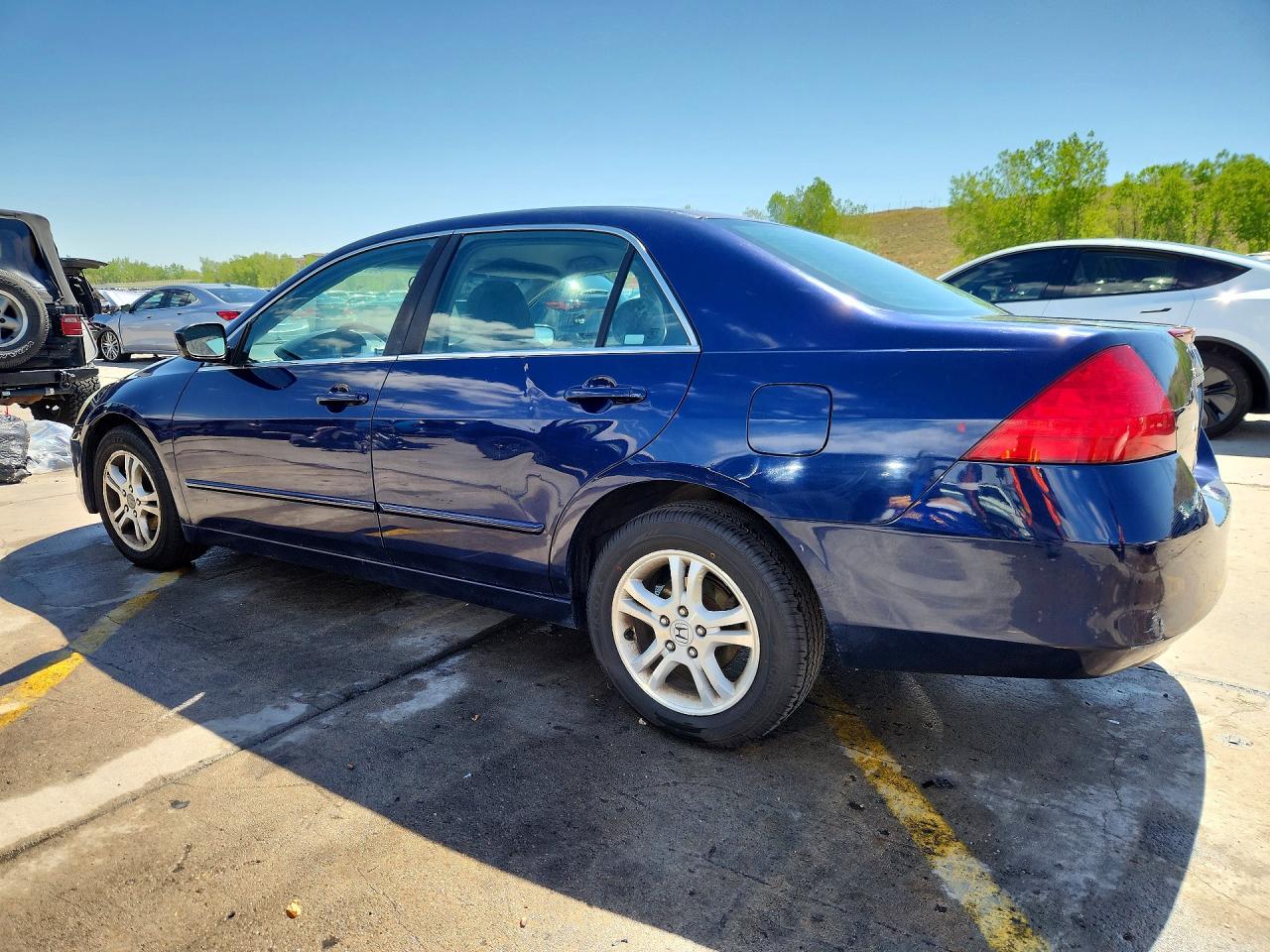 2007 Honda Accord Se Blue vin: 1HGCM56337A135401