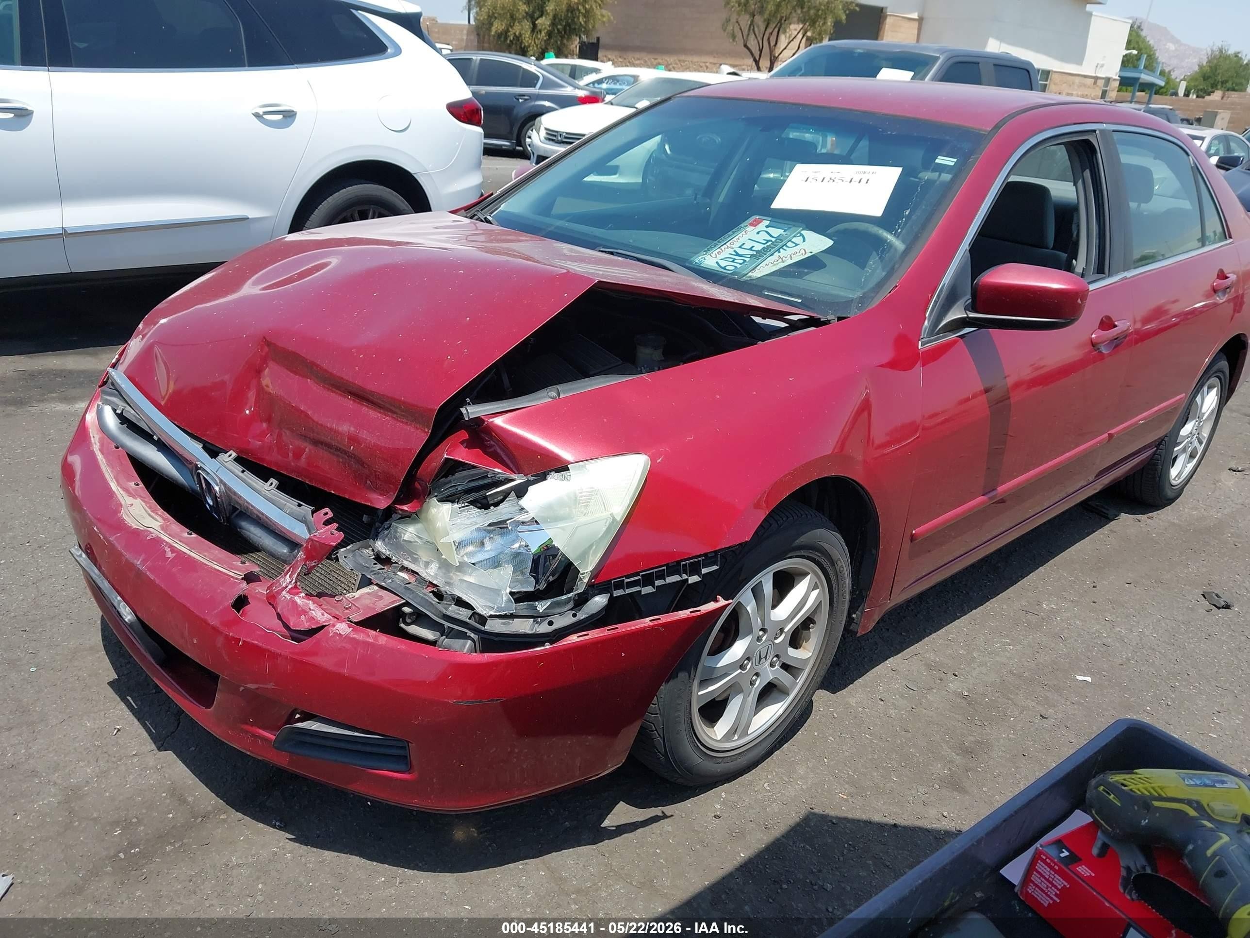 2007 Honda Accord 2.4 Se Красный vin: 1HGCM56337A220075