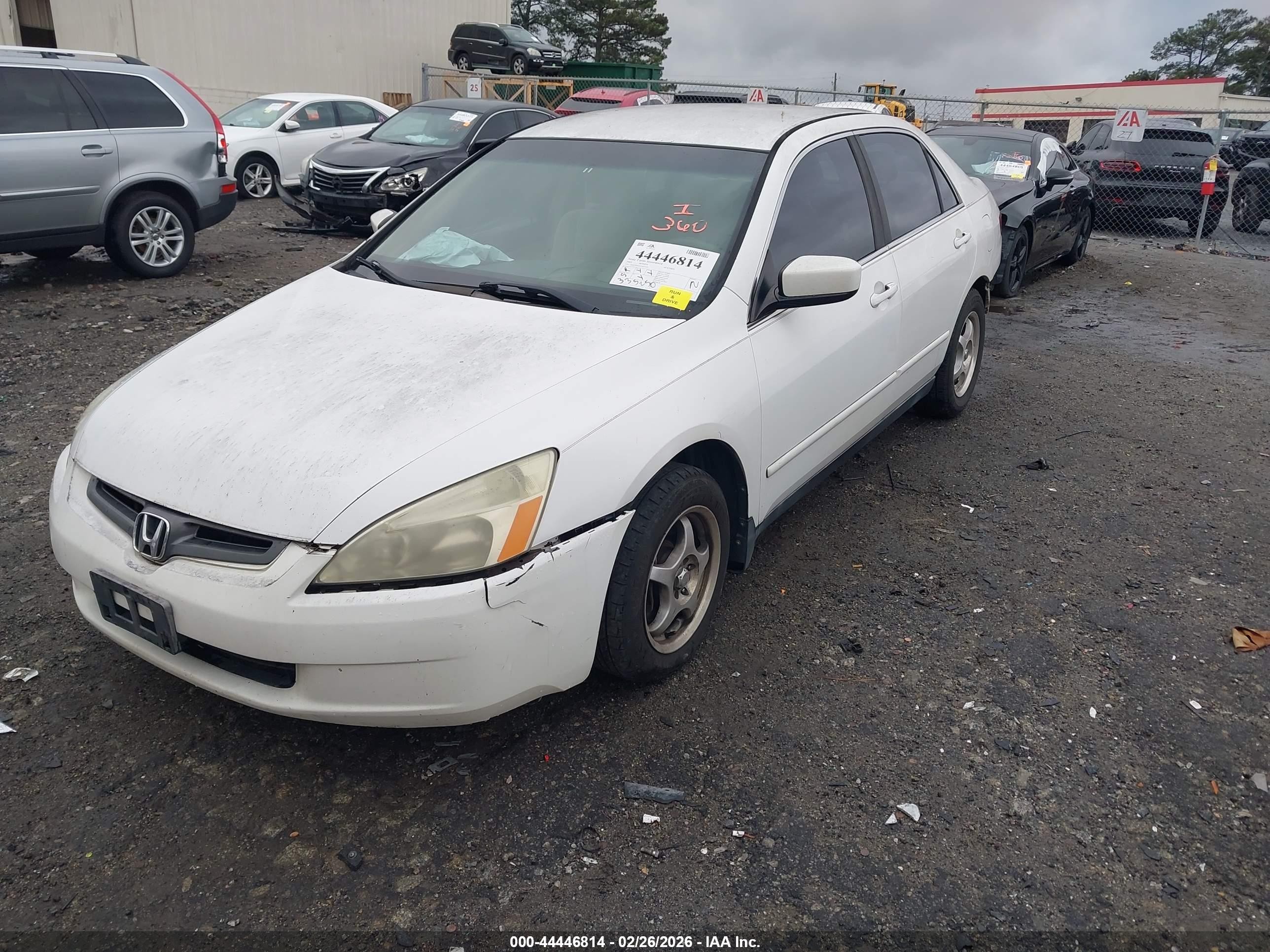 2003 Honda Accord 2.4 Lx White vin: 1HGCM56343A071055