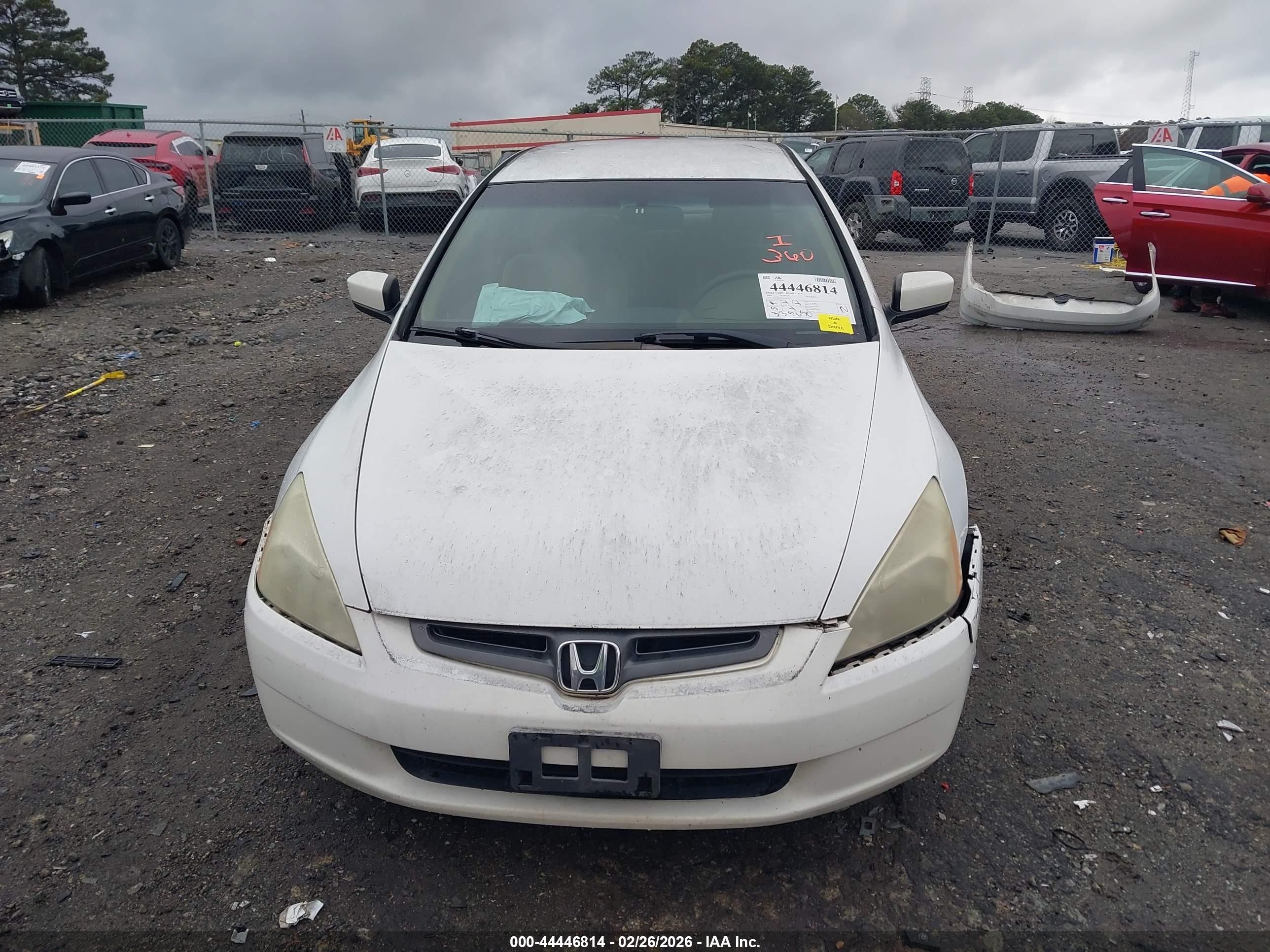 2003 Honda Accord 2.4 Lx White vin: 1HGCM56343A071055