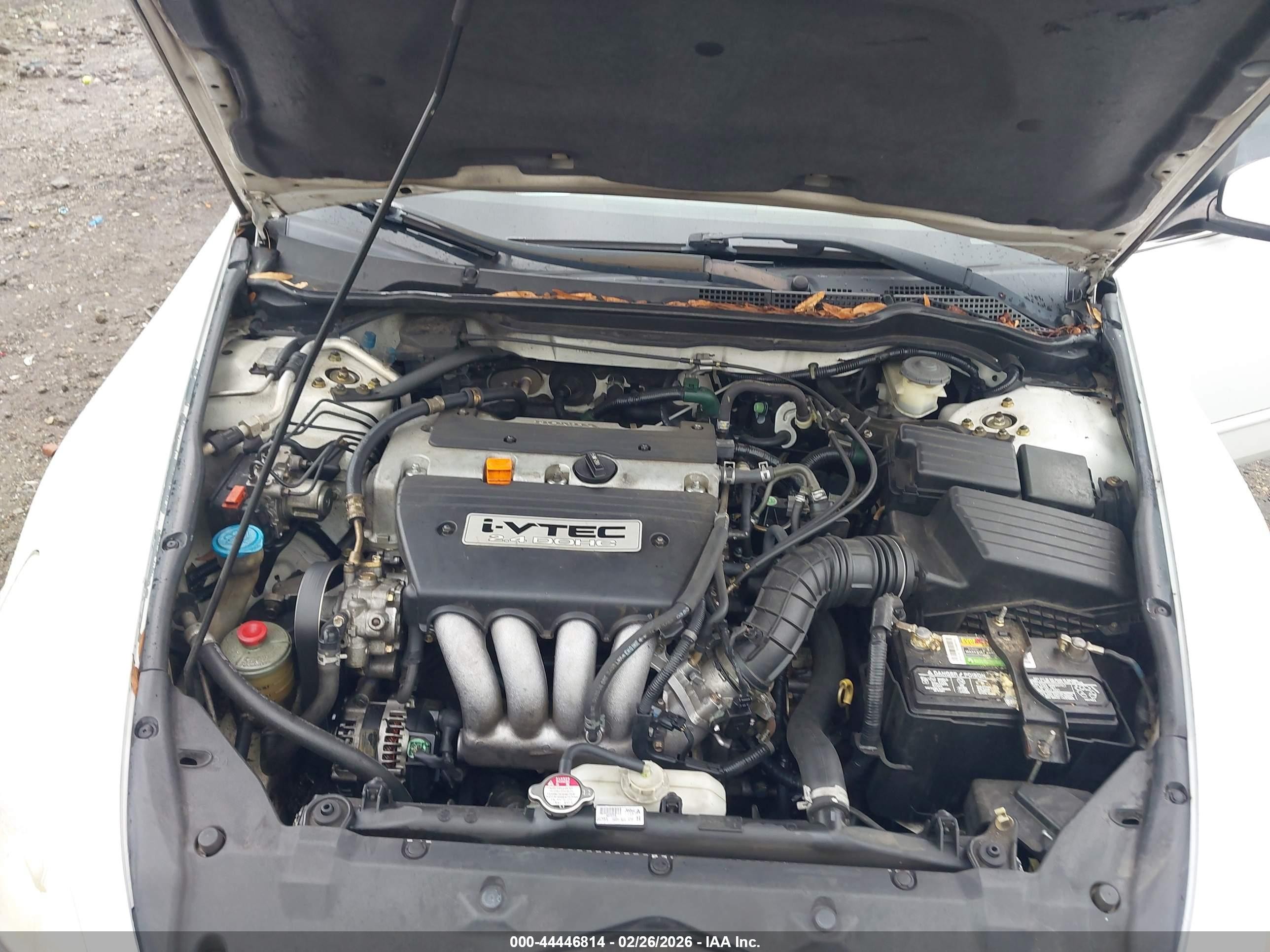 2003 Honda Accord 2.4 Lx White vin: 1HGCM56343A071055