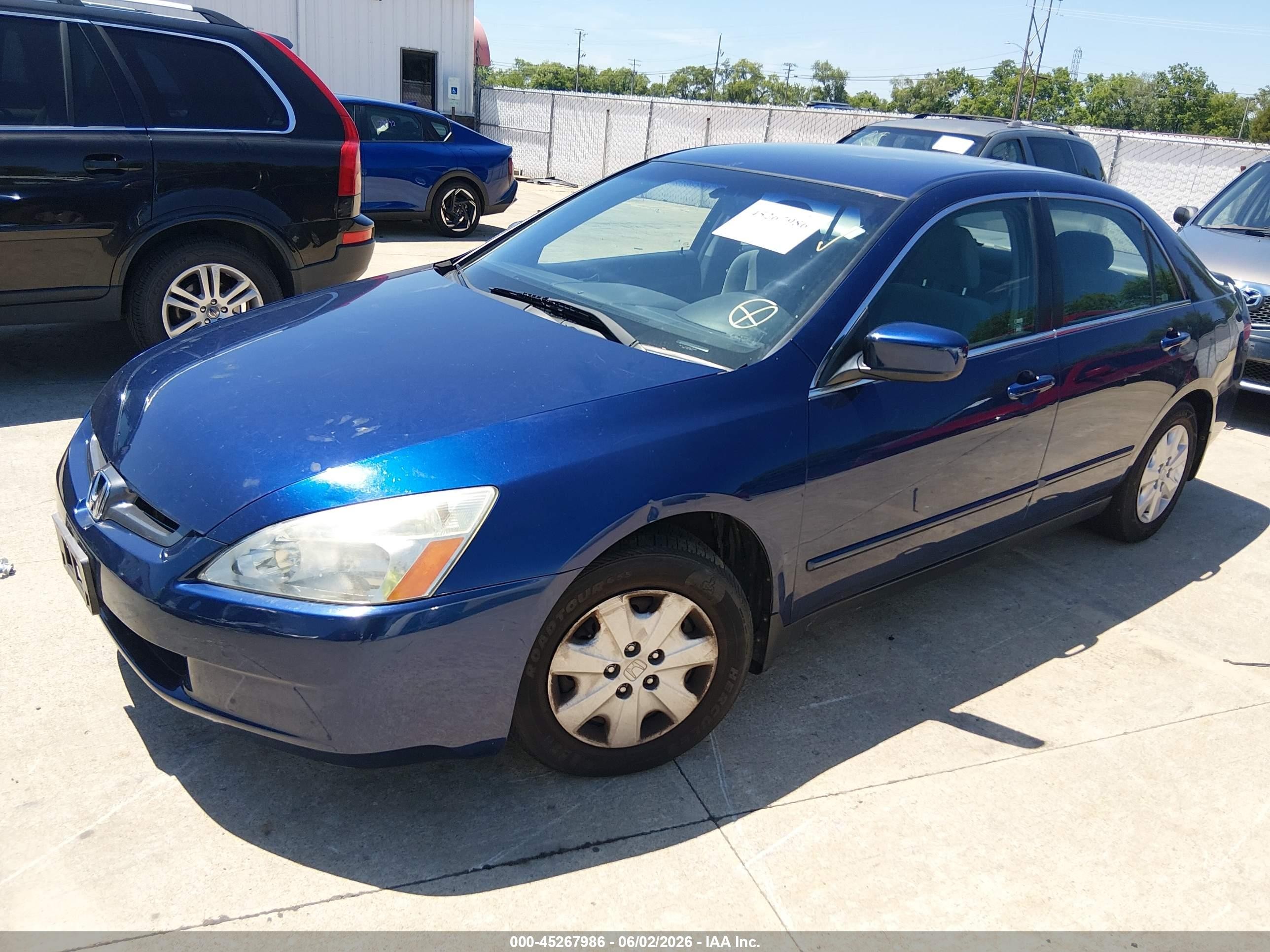 2003 Honda Accord 2.4 Lx Blue vin: 1HGCM56343A124899
