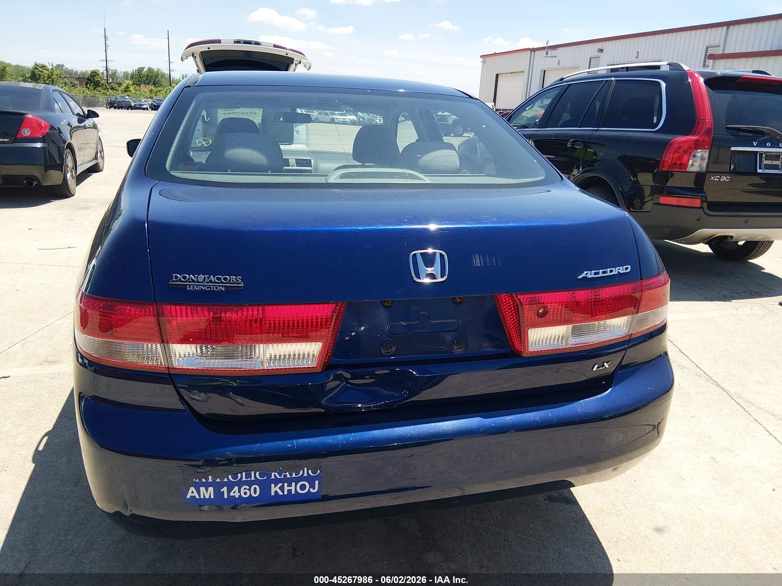 2003 Honda Accord 2.4 Lx Blue vin: 1HGCM56343A124899
