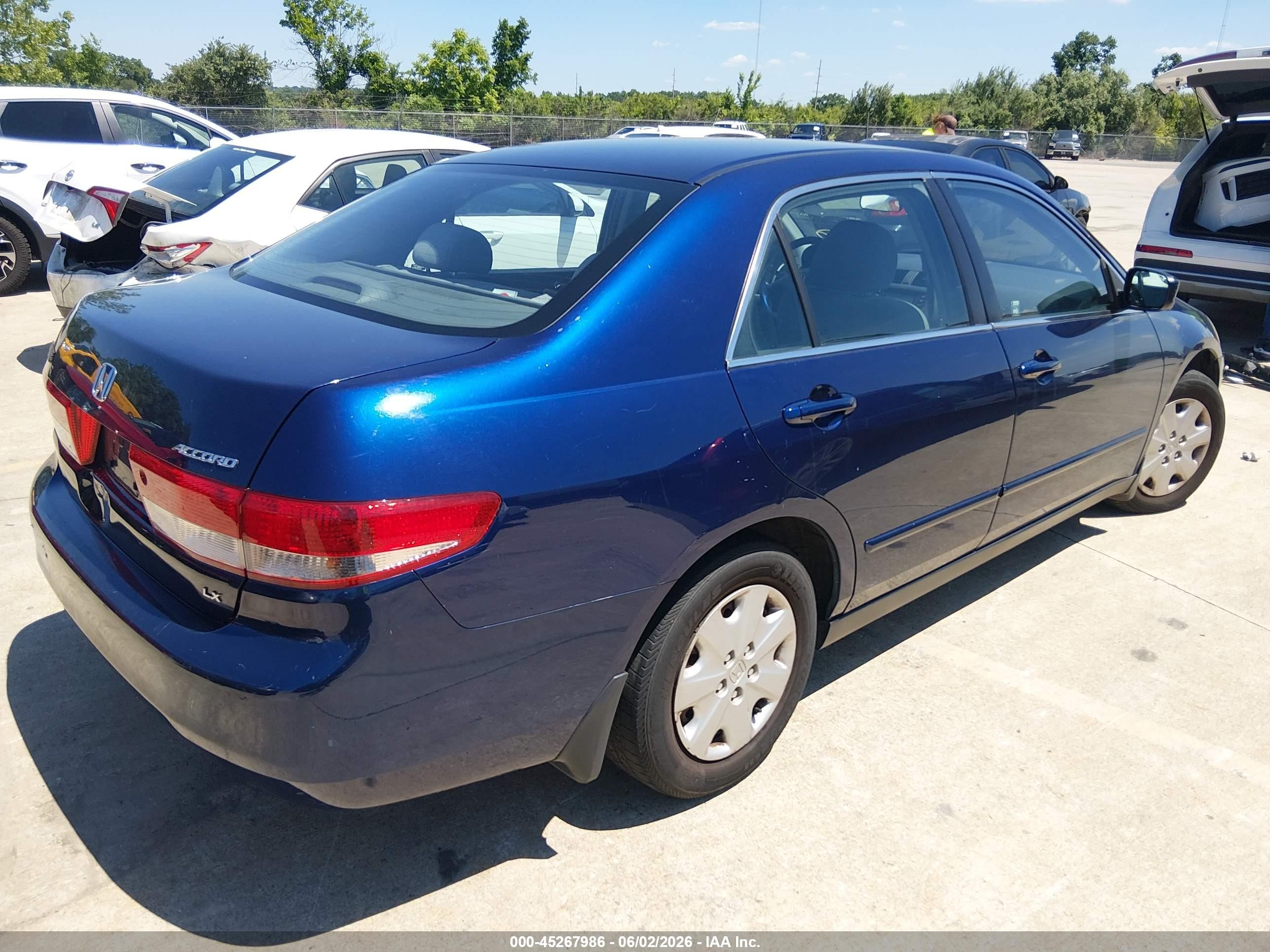 2003 Honda Accord 2.4 Lx Blue vin: 1HGCM56343A124899
