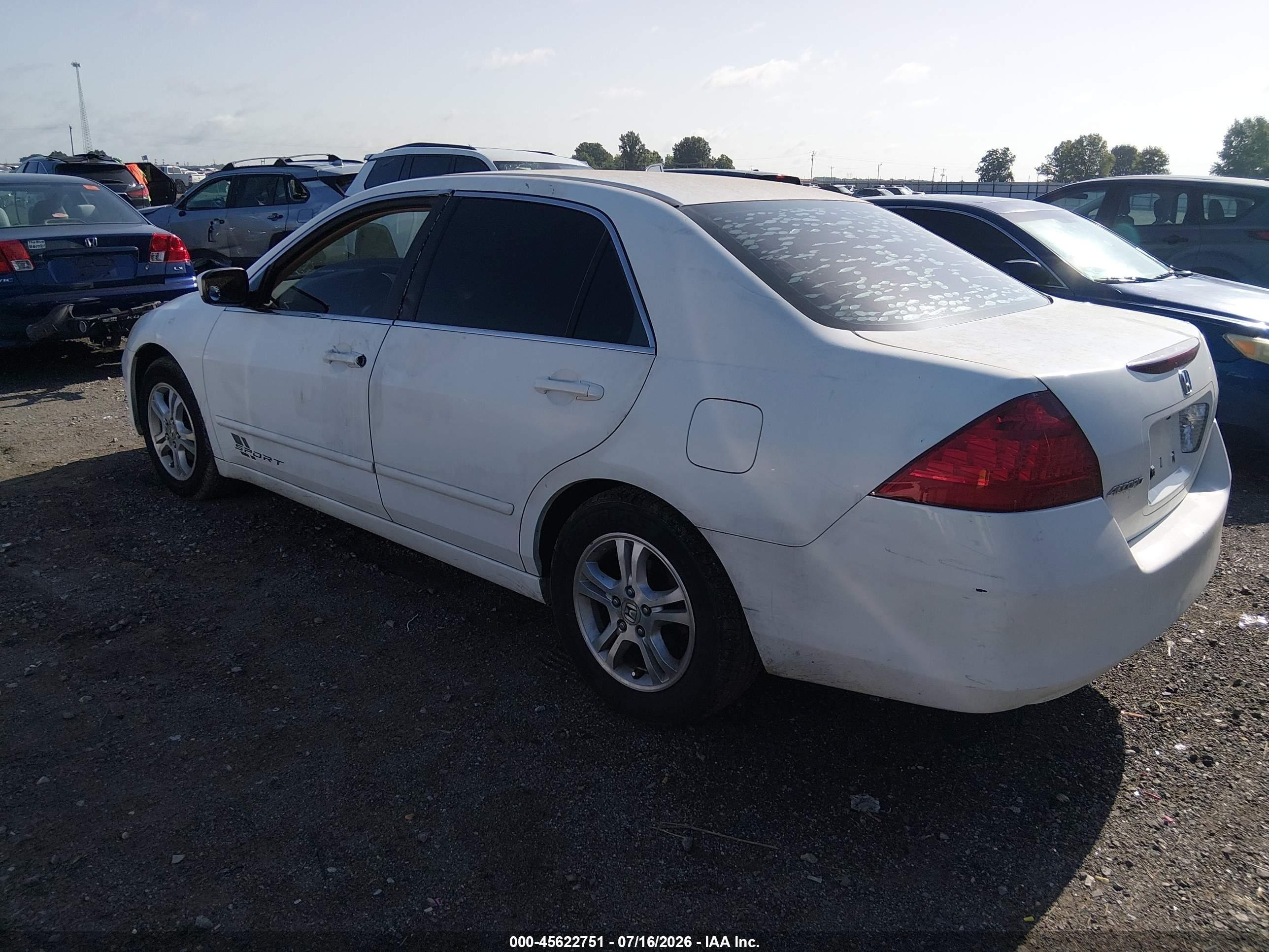 2006 Honda Accord 2.4 Se White vin: 1HGCM56346A144753