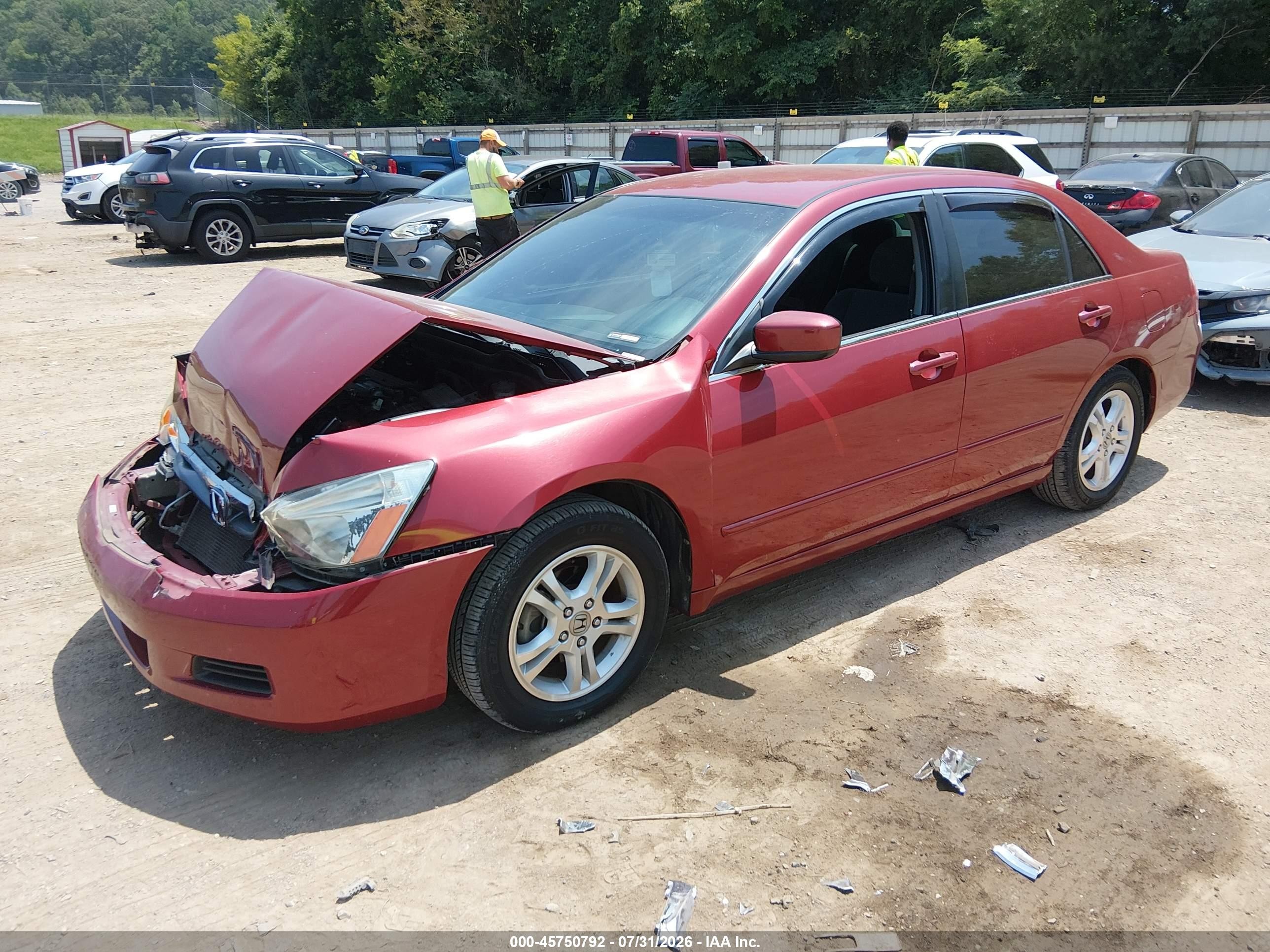 2007 Honda Accord 2.4 Se Maroon vin: 1HGCM56347A010262