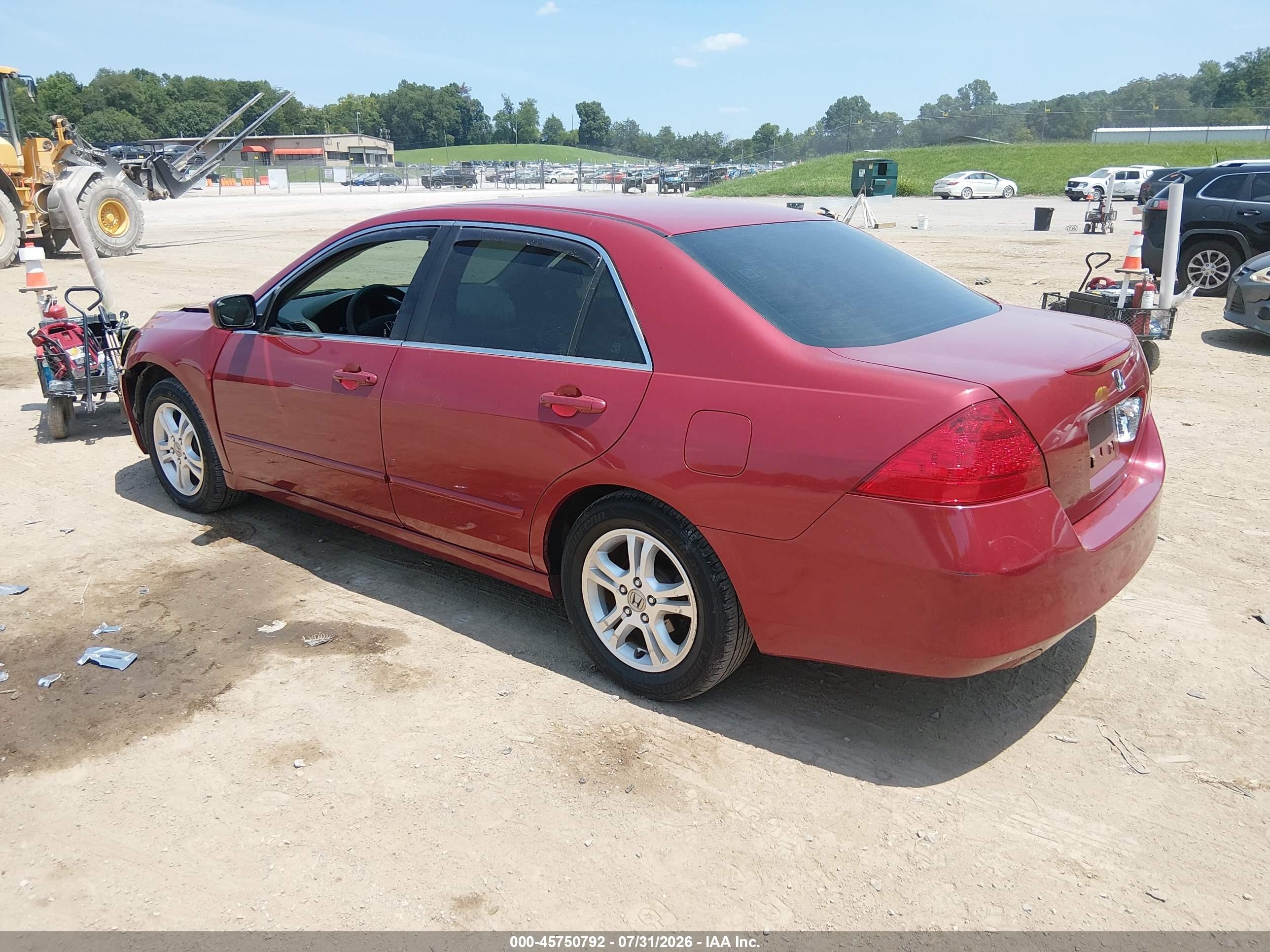 2007 Honda Accord 2.4 Se Maroon vin: 1HGCM56347A010262