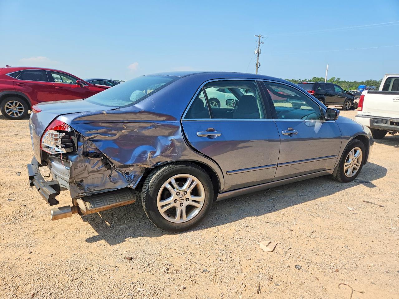 2007 Honda Accord Se Blue vin: 1HGCM56347A037008