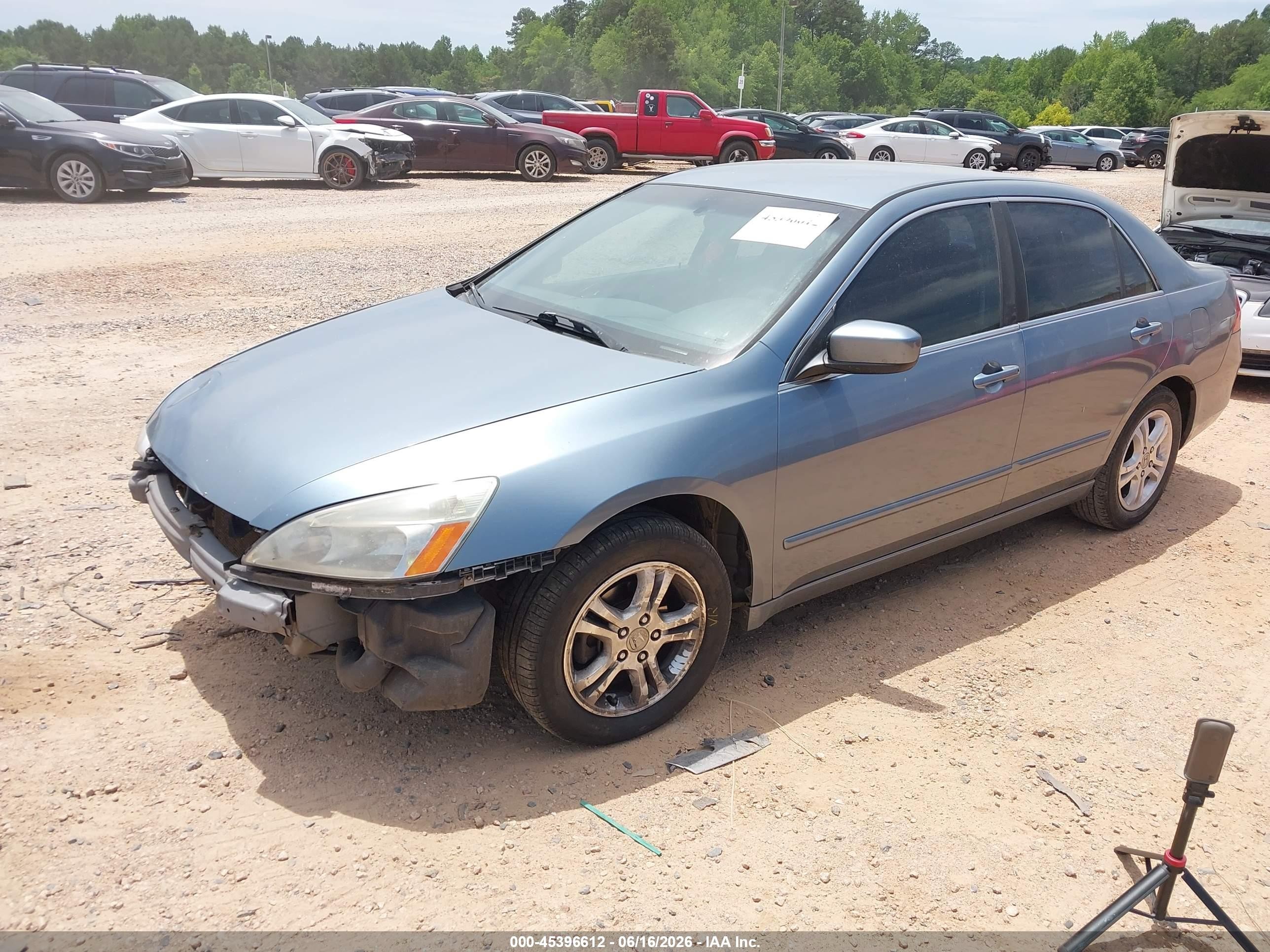 2007 Honda Accord 2.4 Se Light Blue vin: 1HGCM56347A054665