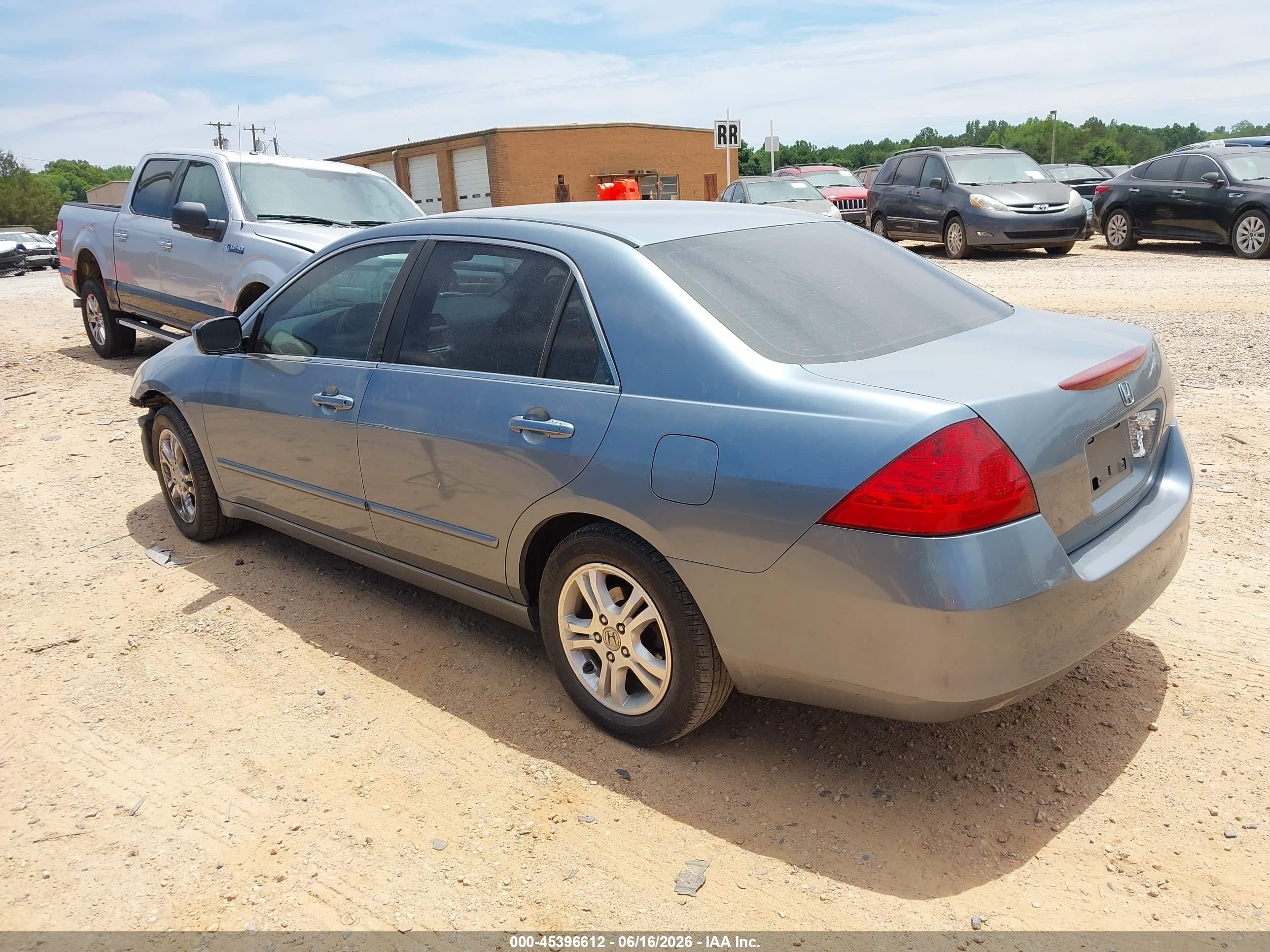 2007 Honda Accord 2.4 Se Light Blue vin: 1HGCM56347A054665