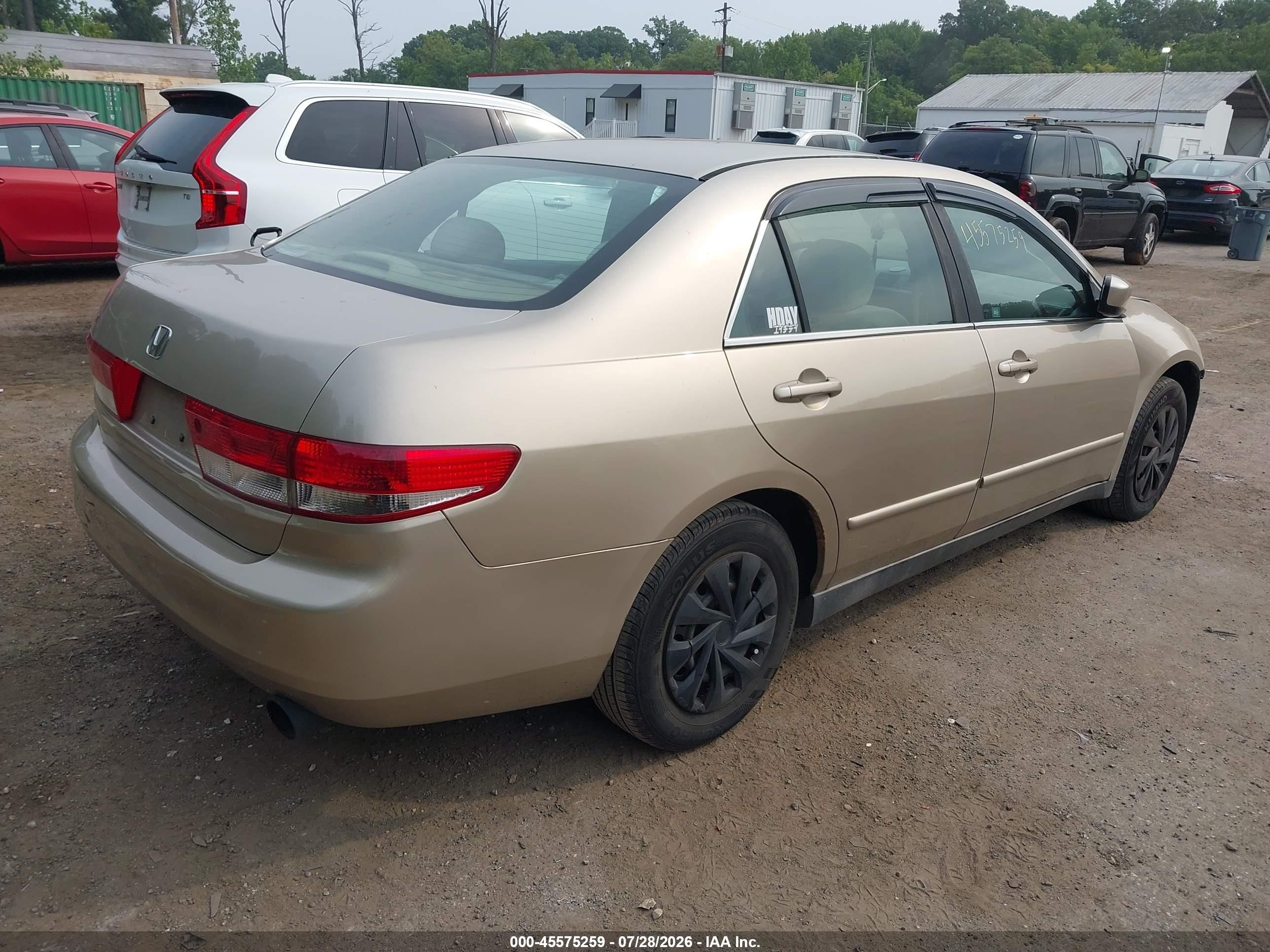 2003 Honda Accord Sdn Lx Золотой vin: 1HGCM56353A077284