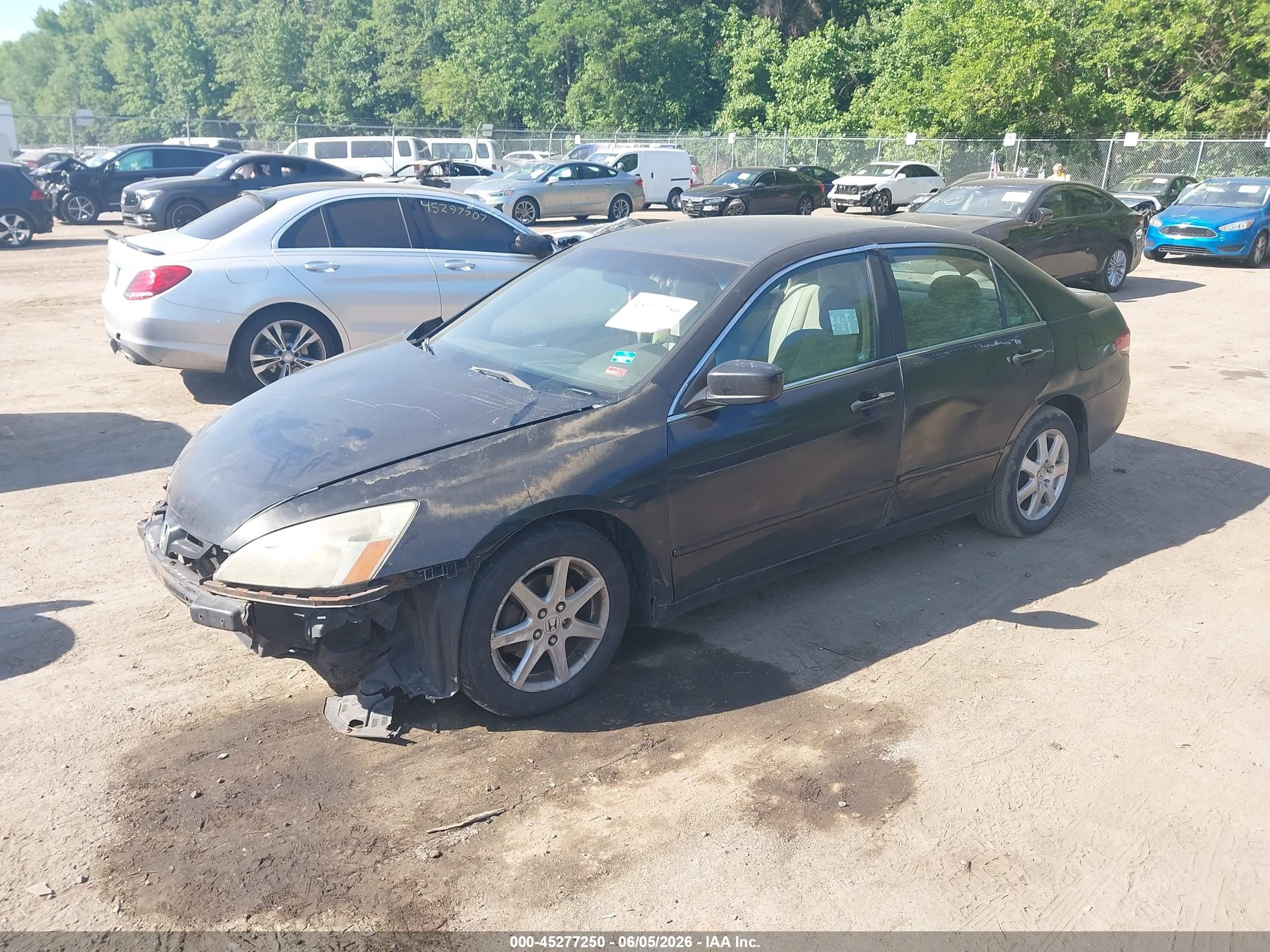 2004 Honda Accord 2.4 Lx Black vin: 1HGCM56354A041449