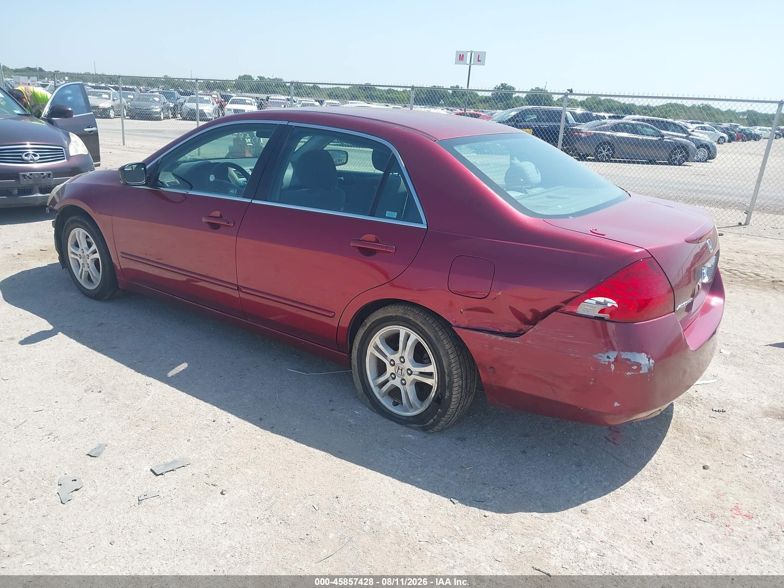 2006 Honda Accord 2.4 Se Red vin: 1HGCM56356A023827