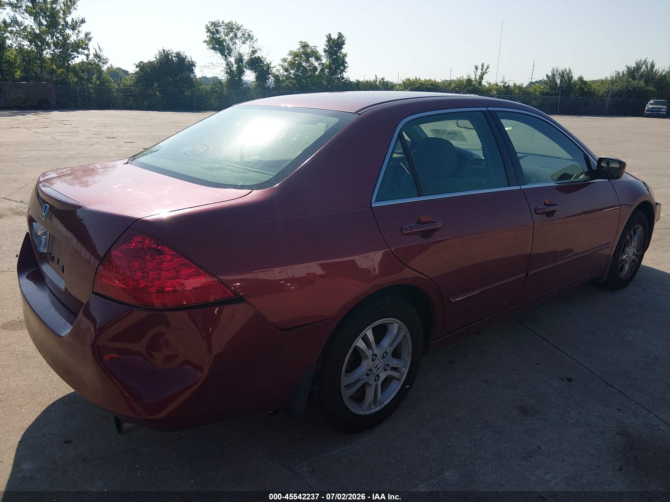 2007 Honda Accord 2.4 Se Red vin: 1HGCM56357A008424