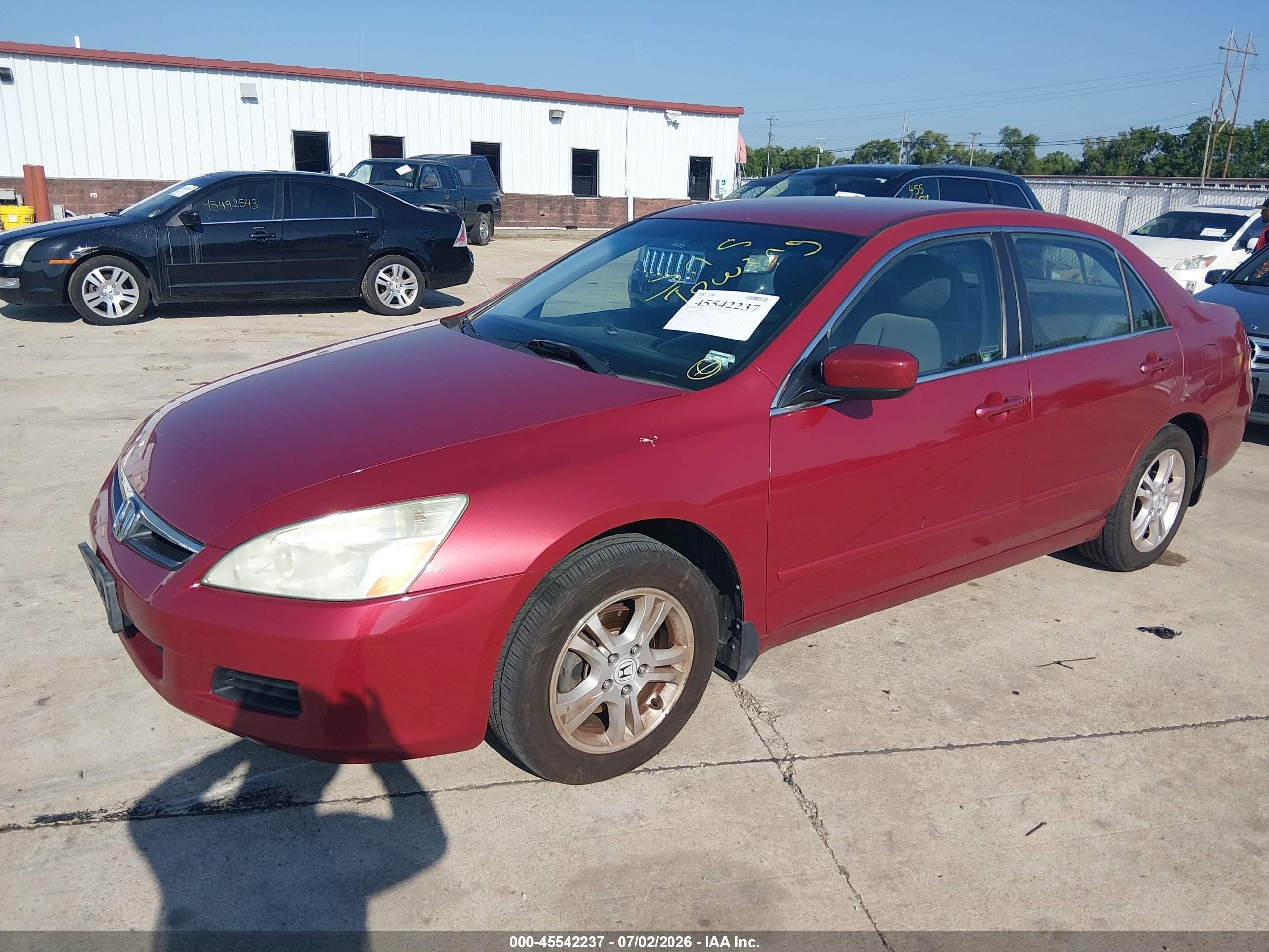2007 Honda Accord 2.4 Se Red vin: 1HGCM56357A008424