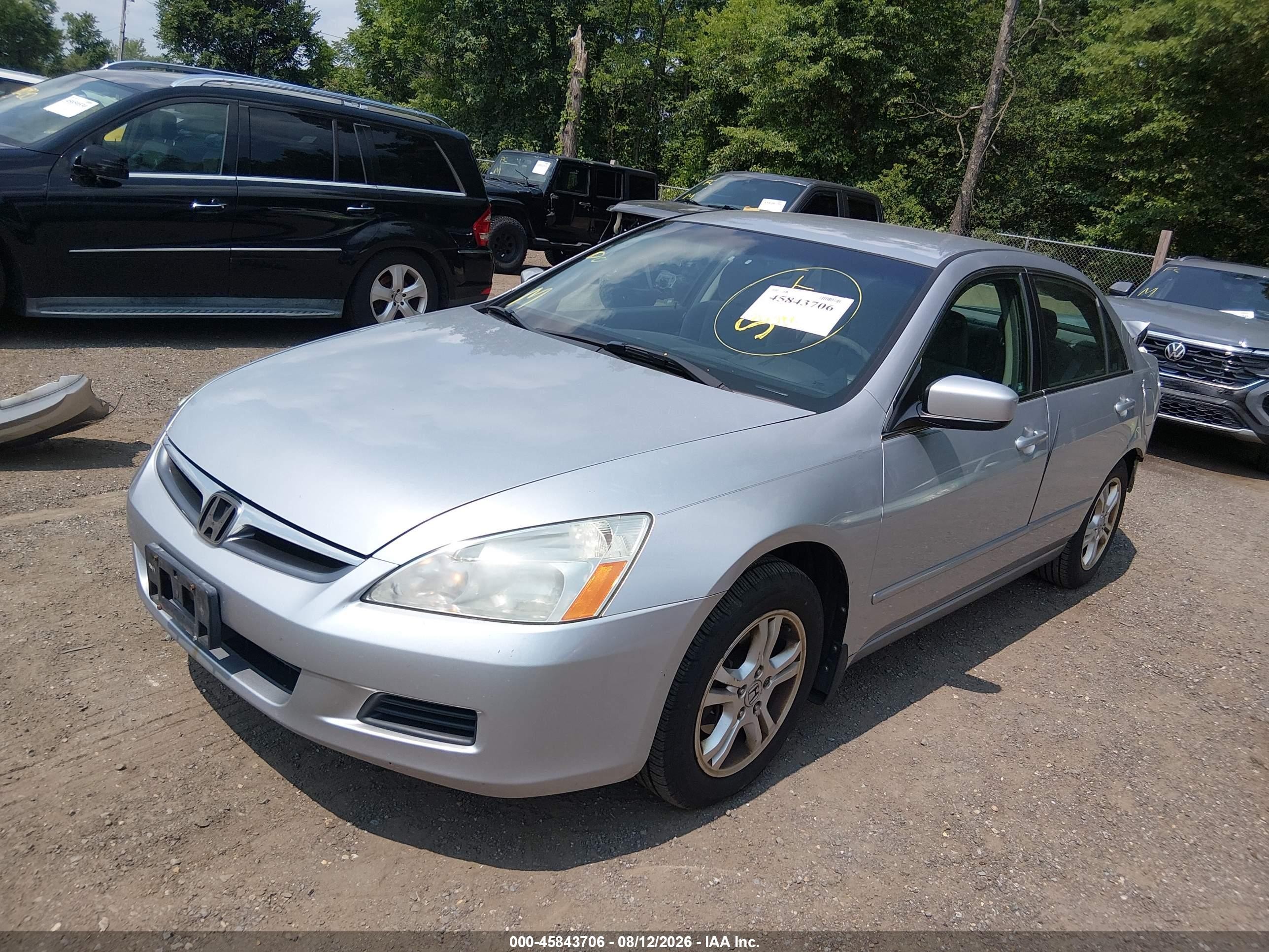 2007 Honda Accord 2.4 Se Silver vin: 1HGCM56357A033503