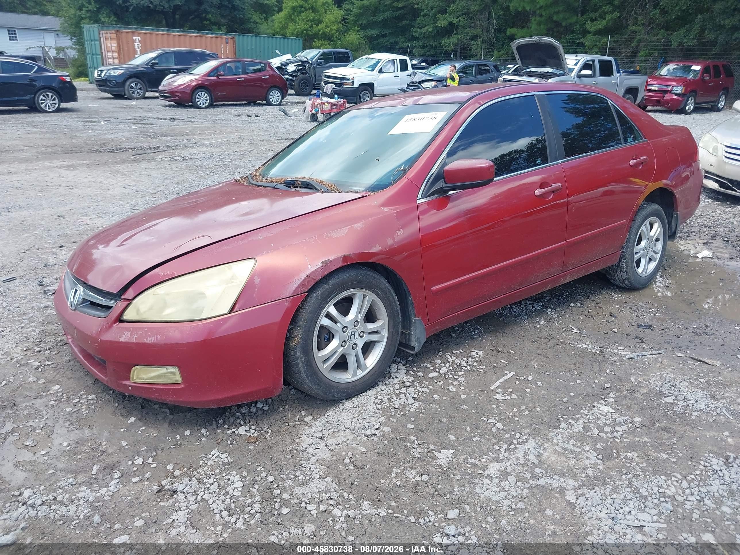 2007 Honda Accord 2.4 Se Red vin: 1HGCM56357A071801