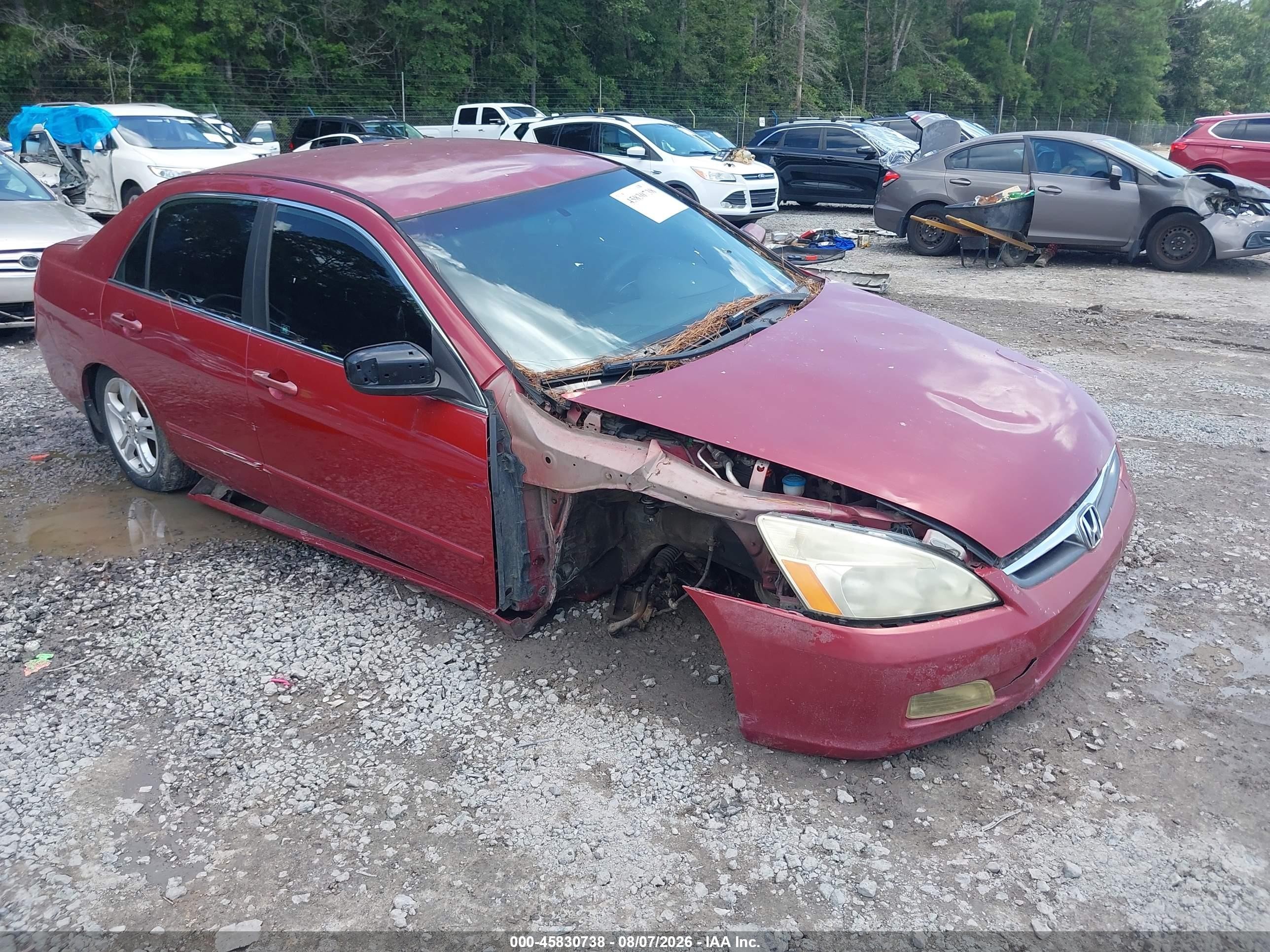 2007 Honda Accord 2.4 Se Red vin: 1HGCM56357A071801