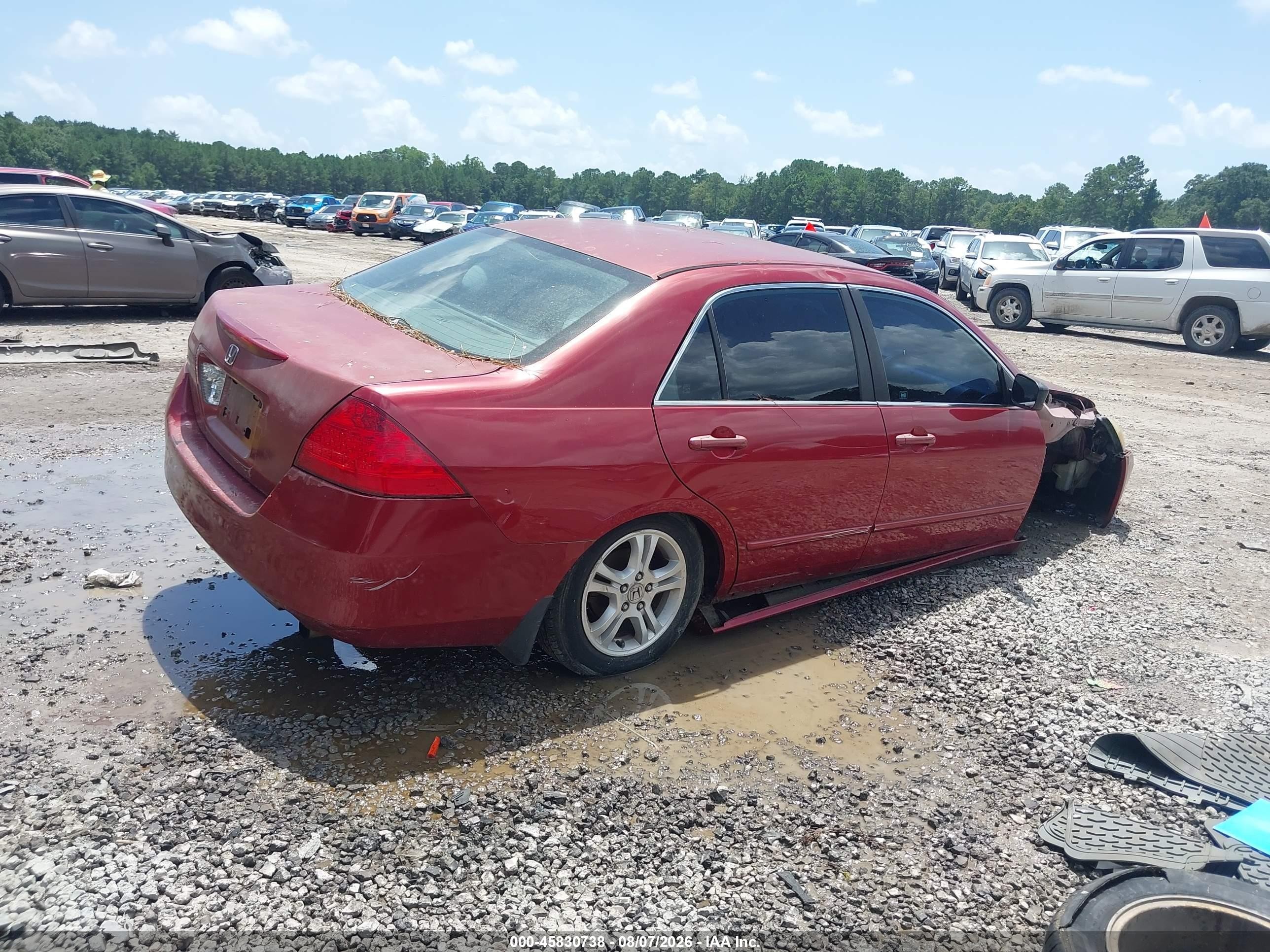 2007 Honda Accord 2.4 Se Red vin: 1HGCM56357A071801