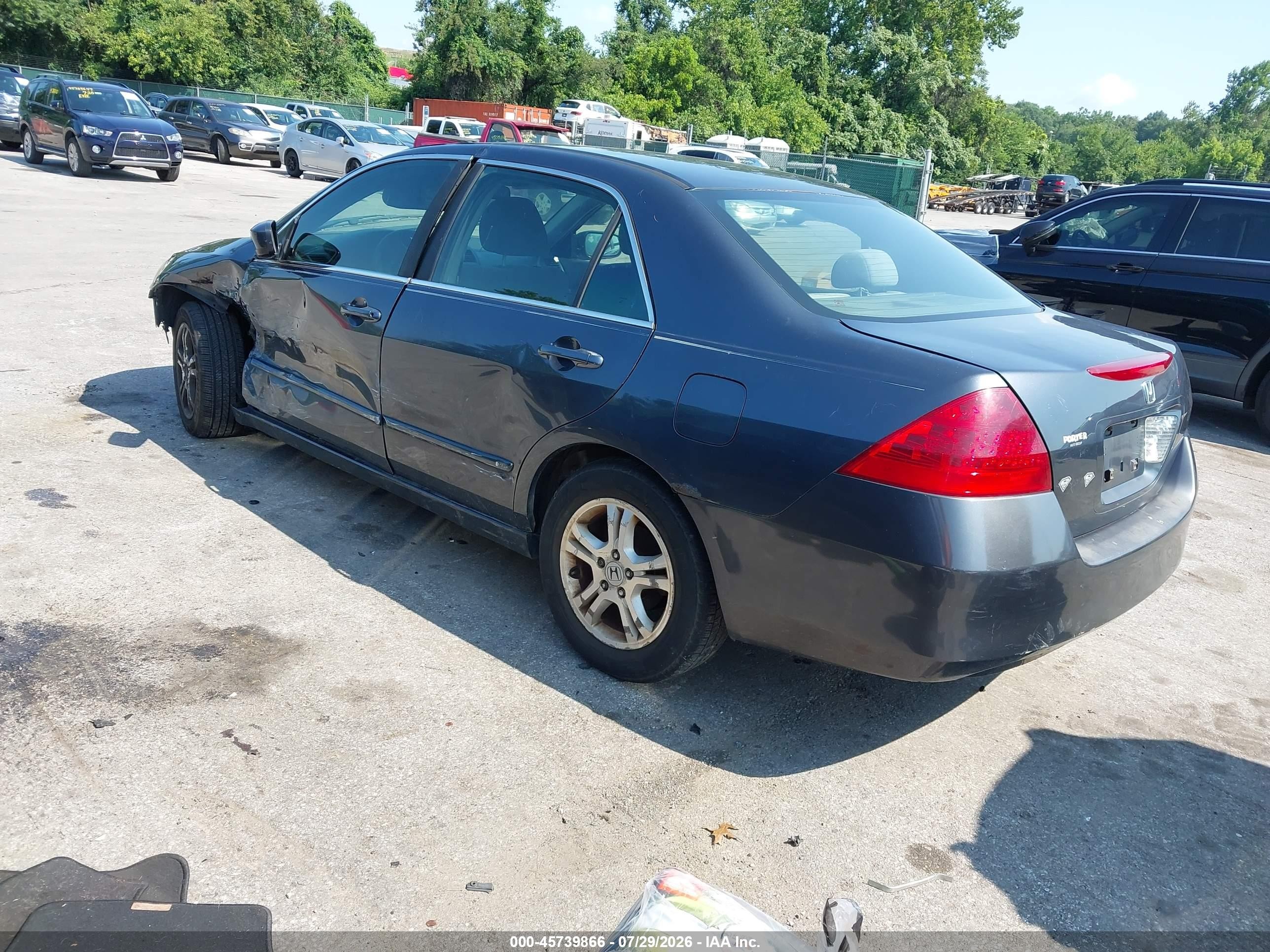 2007 Honda Accord 2.4 Se Gray vin: 1HGCM56357A204928