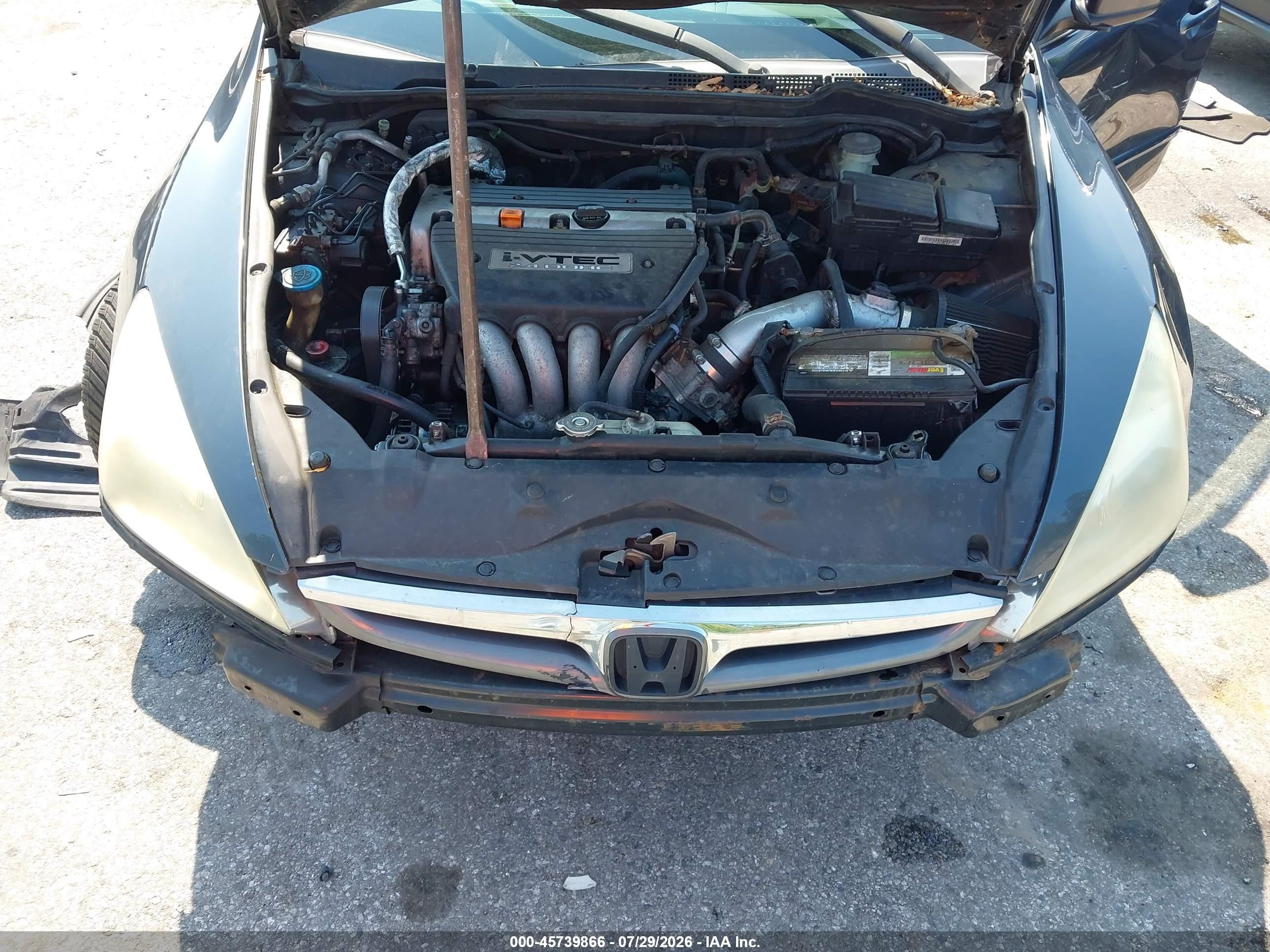 2007 Honda Accord 2.4 Se Gray vin: 1HGCM56357A204928