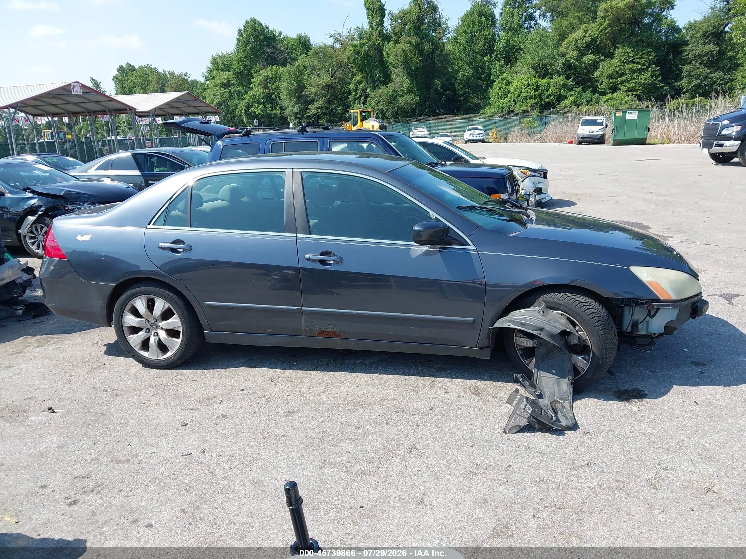2007 Honda Accord 2.4 Se Gray vin: 1HGCM56357A204928