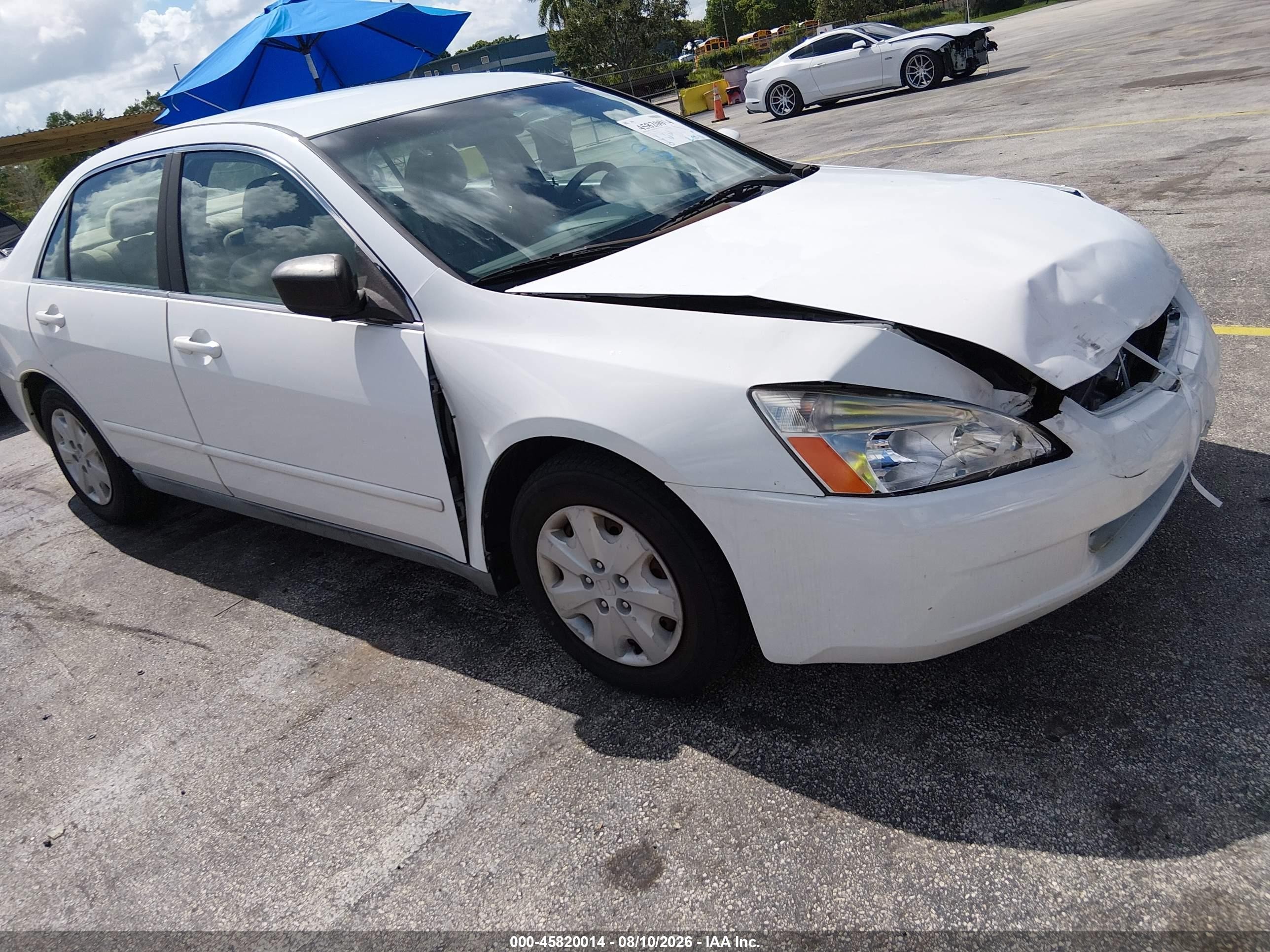 2004 Honda Accord 2.4 Lx White vin: 1HGCM56364A107734
