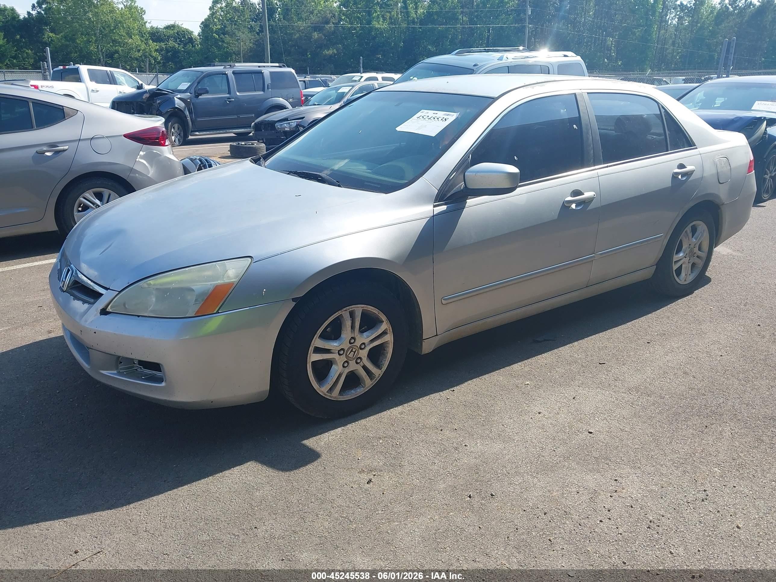 2006 Honda Accord 2.4 Se Silver vin: 1HGCM56366A114072