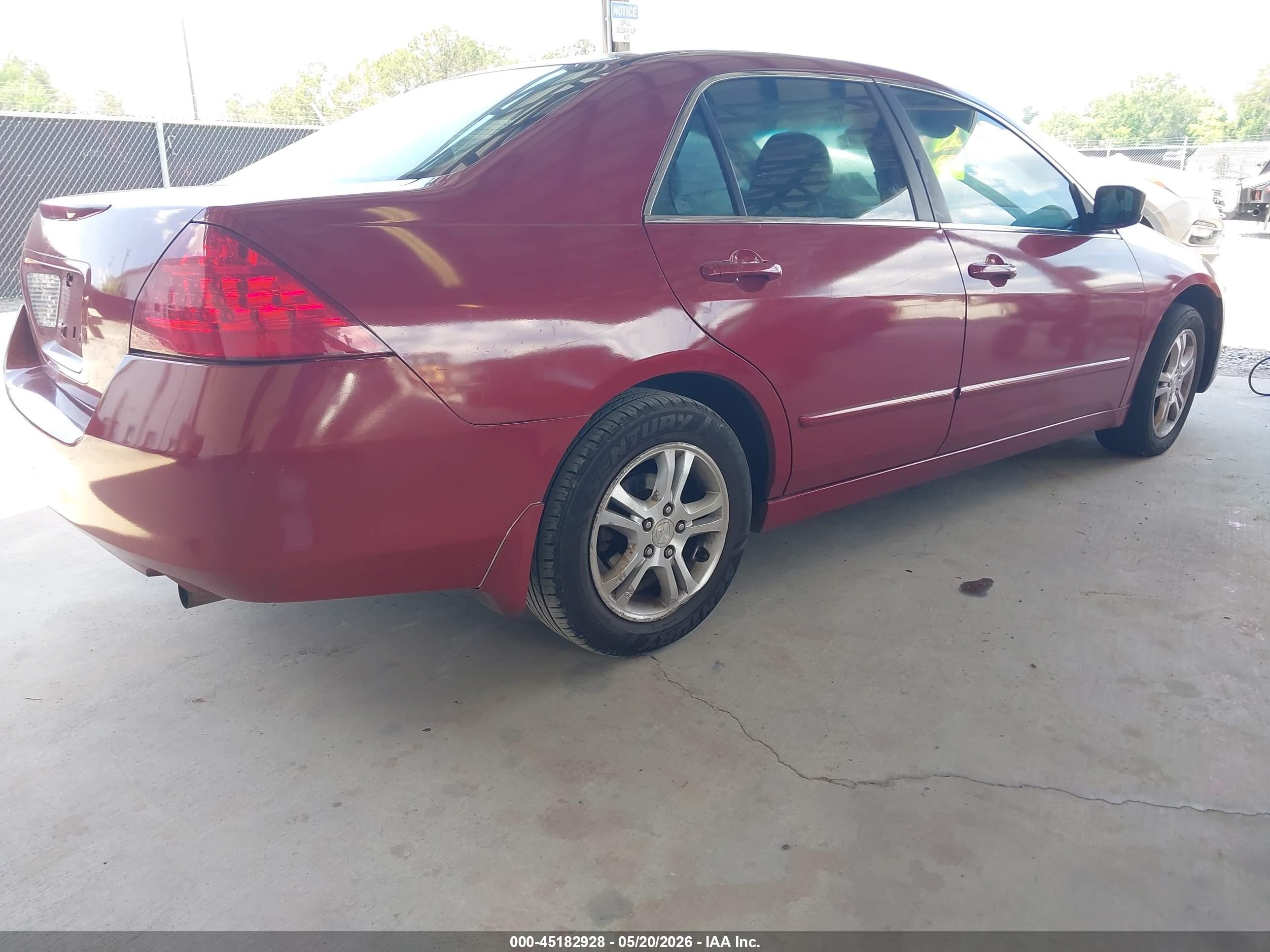 2007 Honda Accord 2.4 Se Red vin: 1HGCM56367A024678