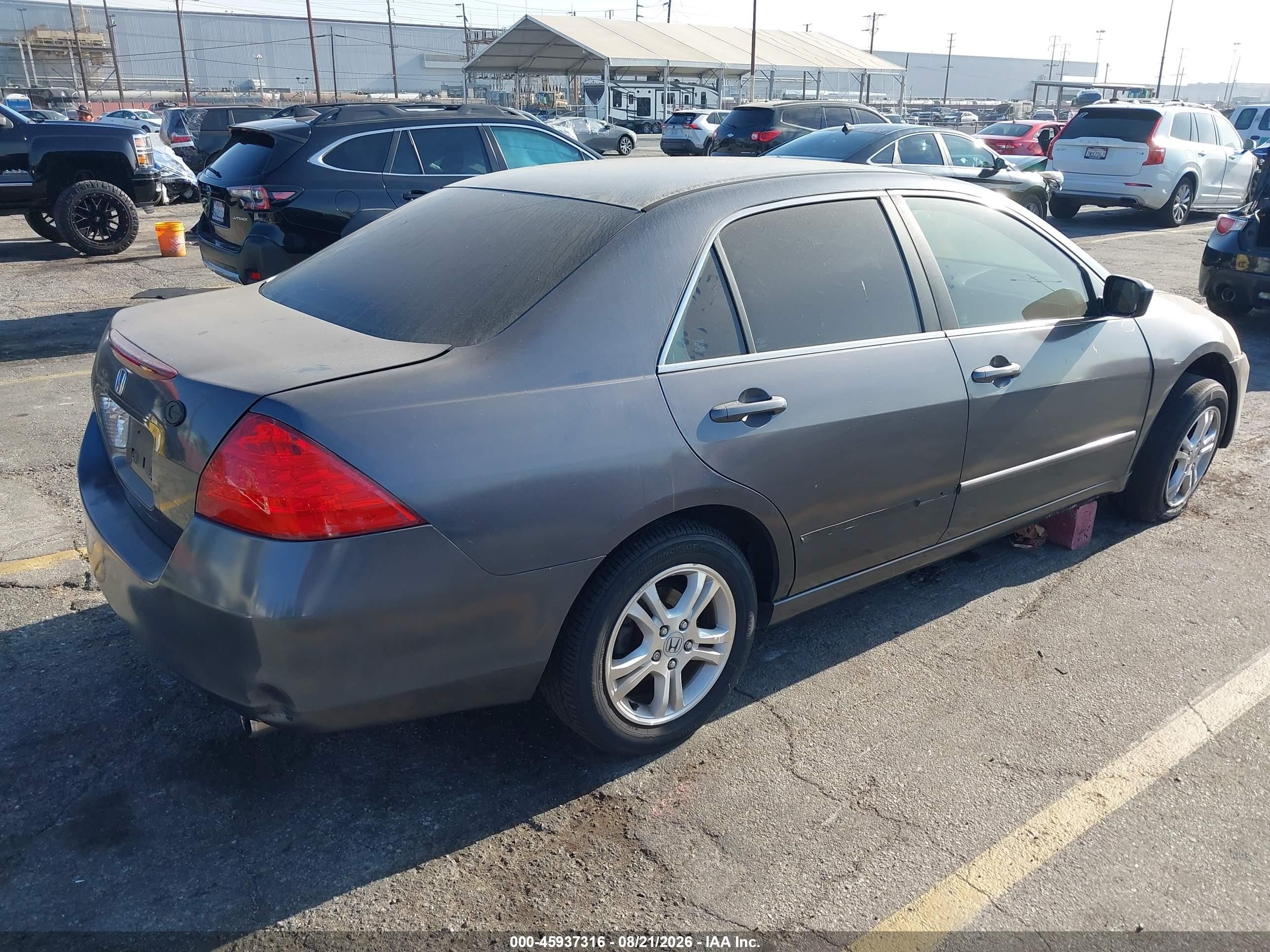 2007 Honda Accord 2.4 Se Gray vin: 1HGCM56367A116857
