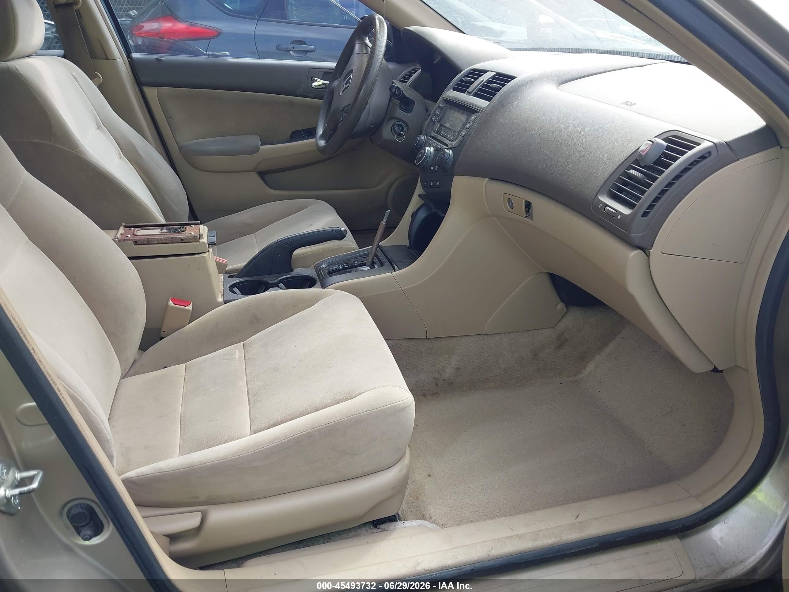2003 Honda Accord 2.4 Lx Beige vin: 1HGCM56373A031522
