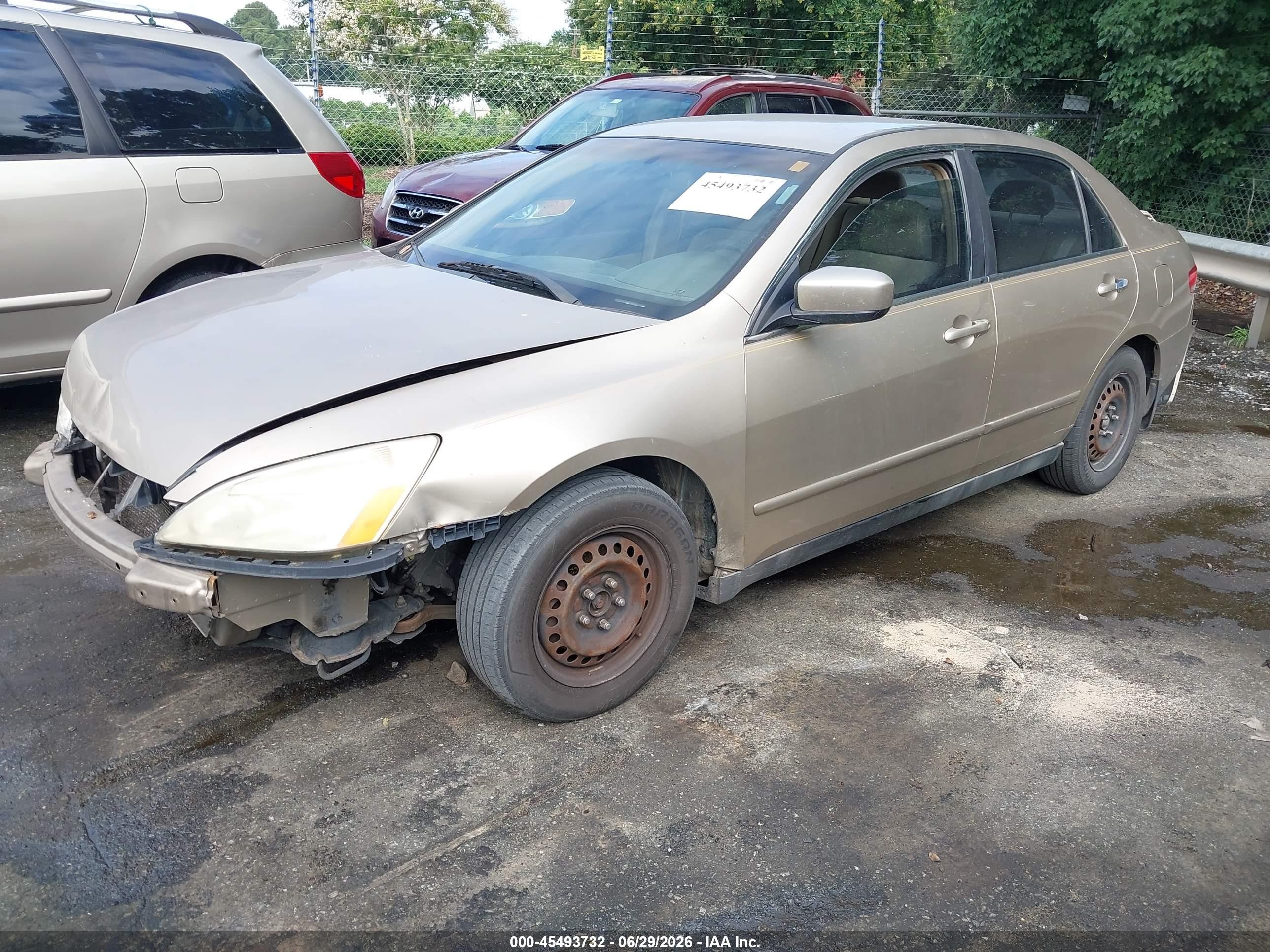 2003 Honda Accord 2.4 Lx Beige vin: 1HGCM56373A031522
