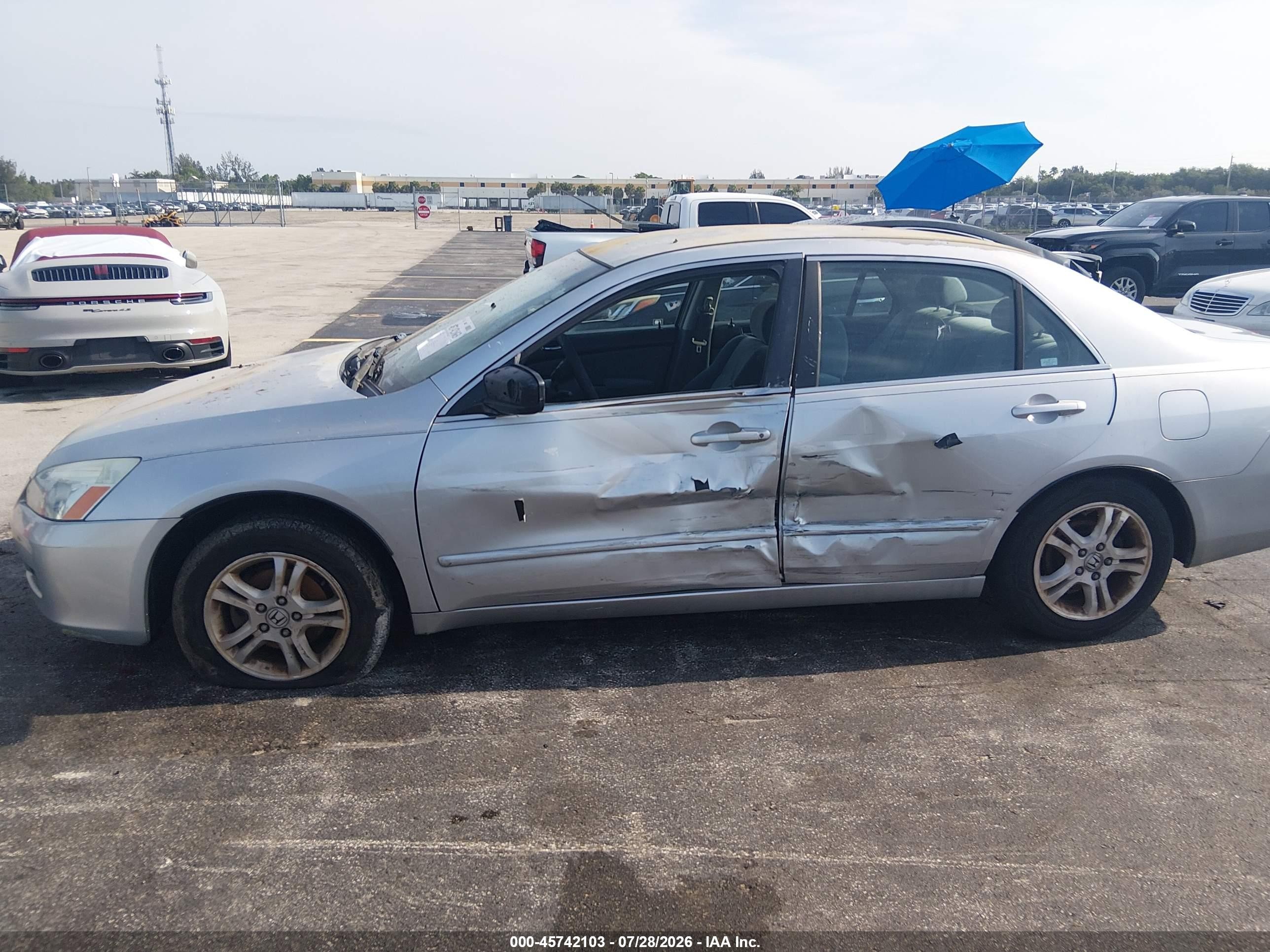 2006 Honda Accord 2.4 Se Silver vin: 1HGCM56376A076061