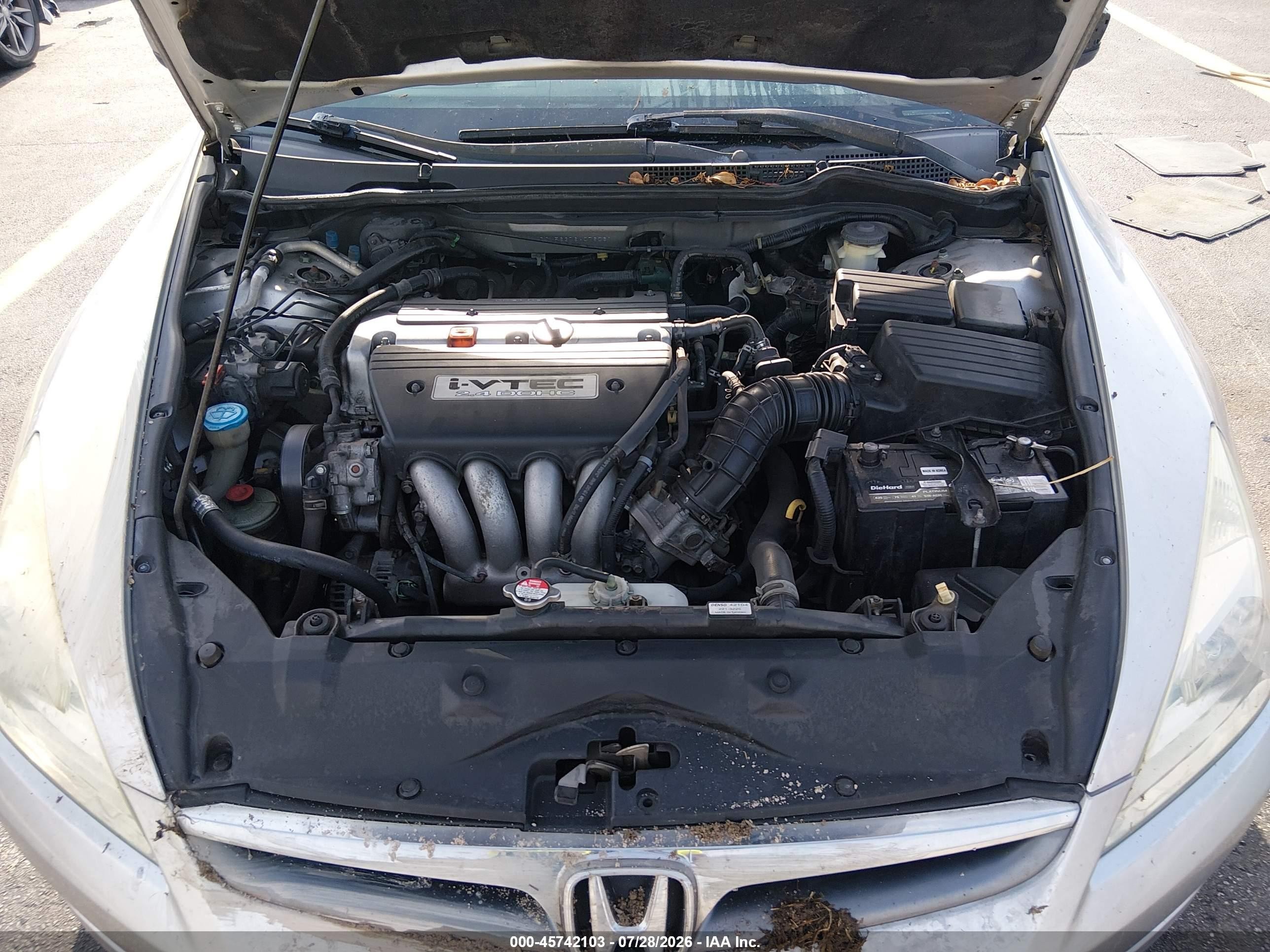 2006 Honda Accord 2.4 Se Silver vin: 1HGCM56376A076061