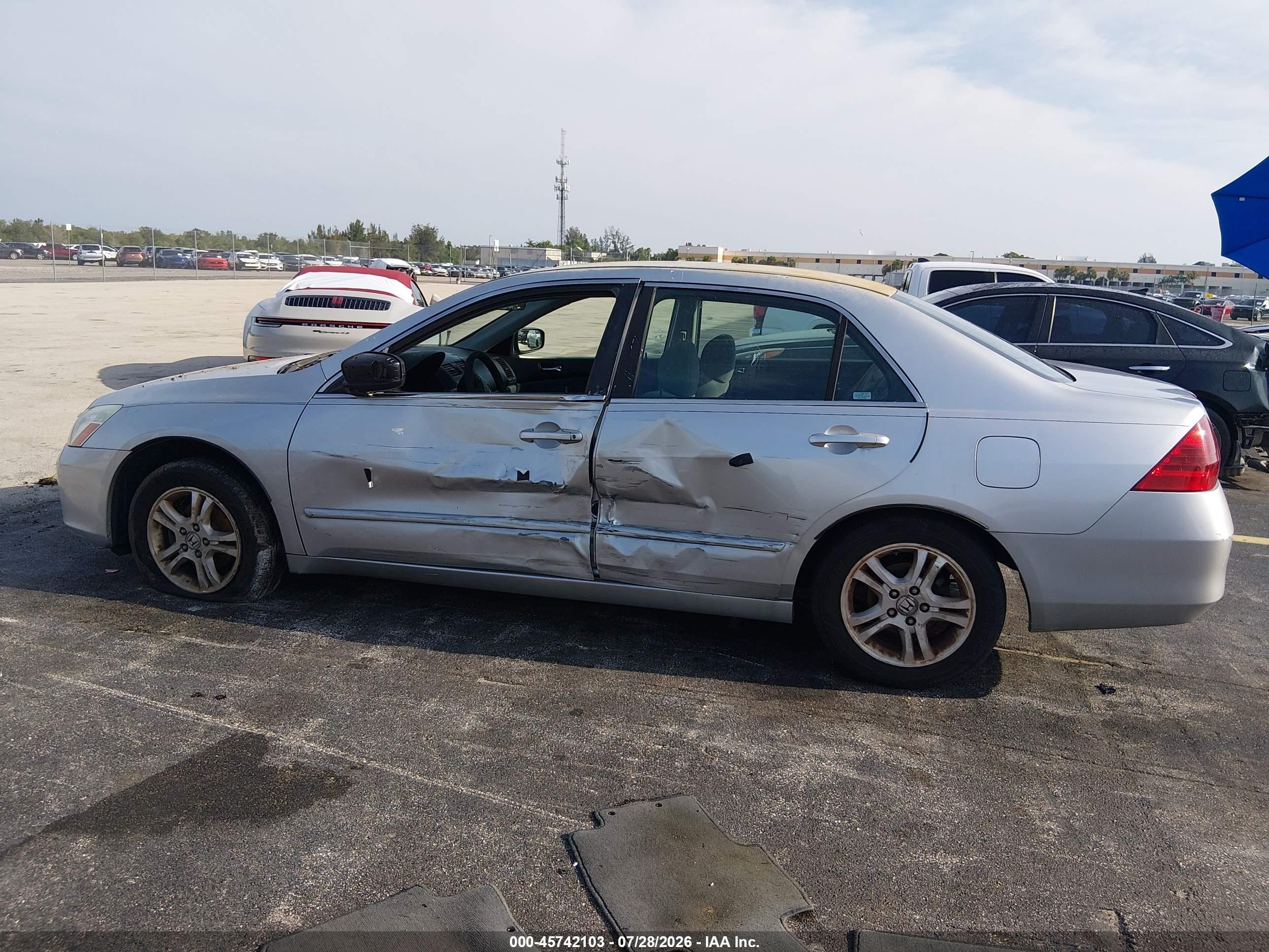 2006 Honda Accord 2.4 Se Silver vin: 1HGCM56376A076061