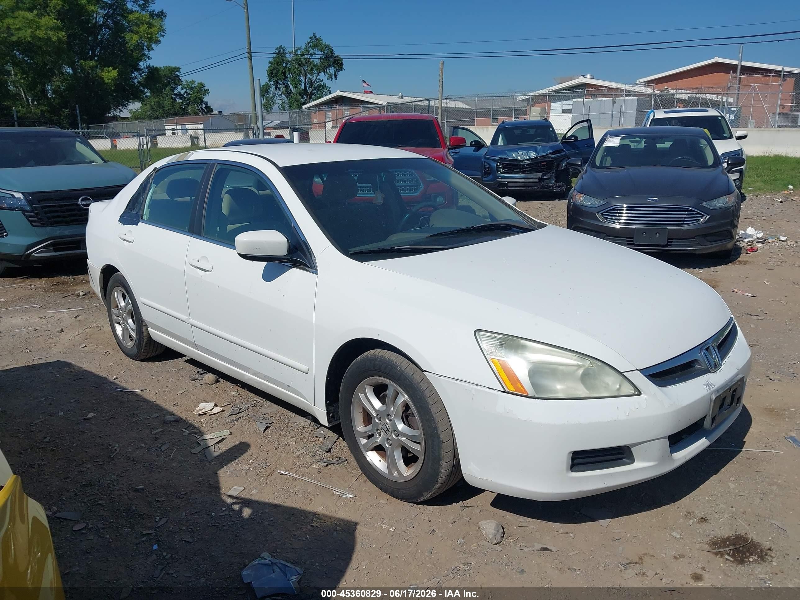 2007 Honda Accord 2.4 Se White vin: 1HGCM56377A017495