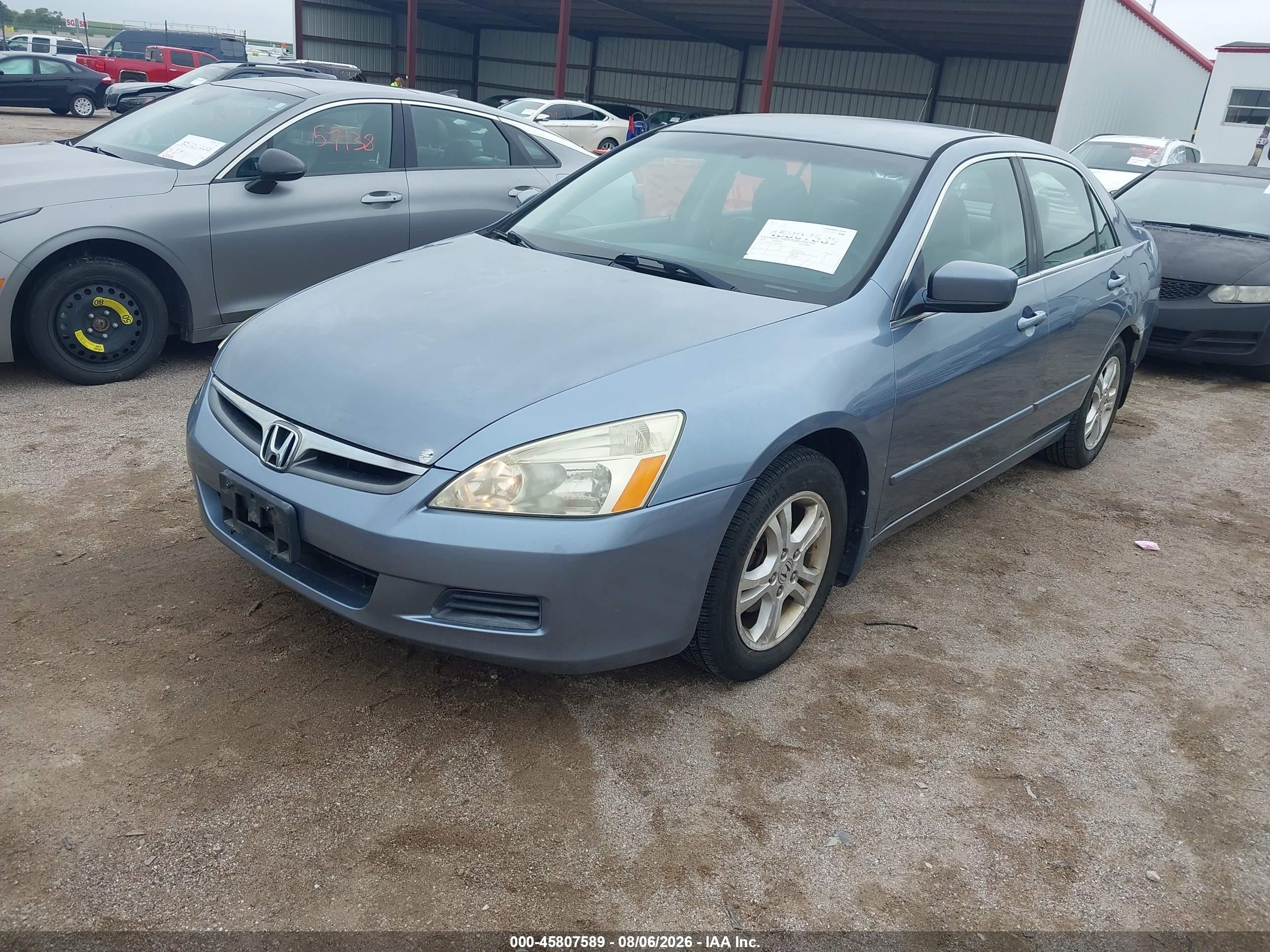 2007 Honda Accord 2.4 Se Blue vin: 1HGCM56377A087644