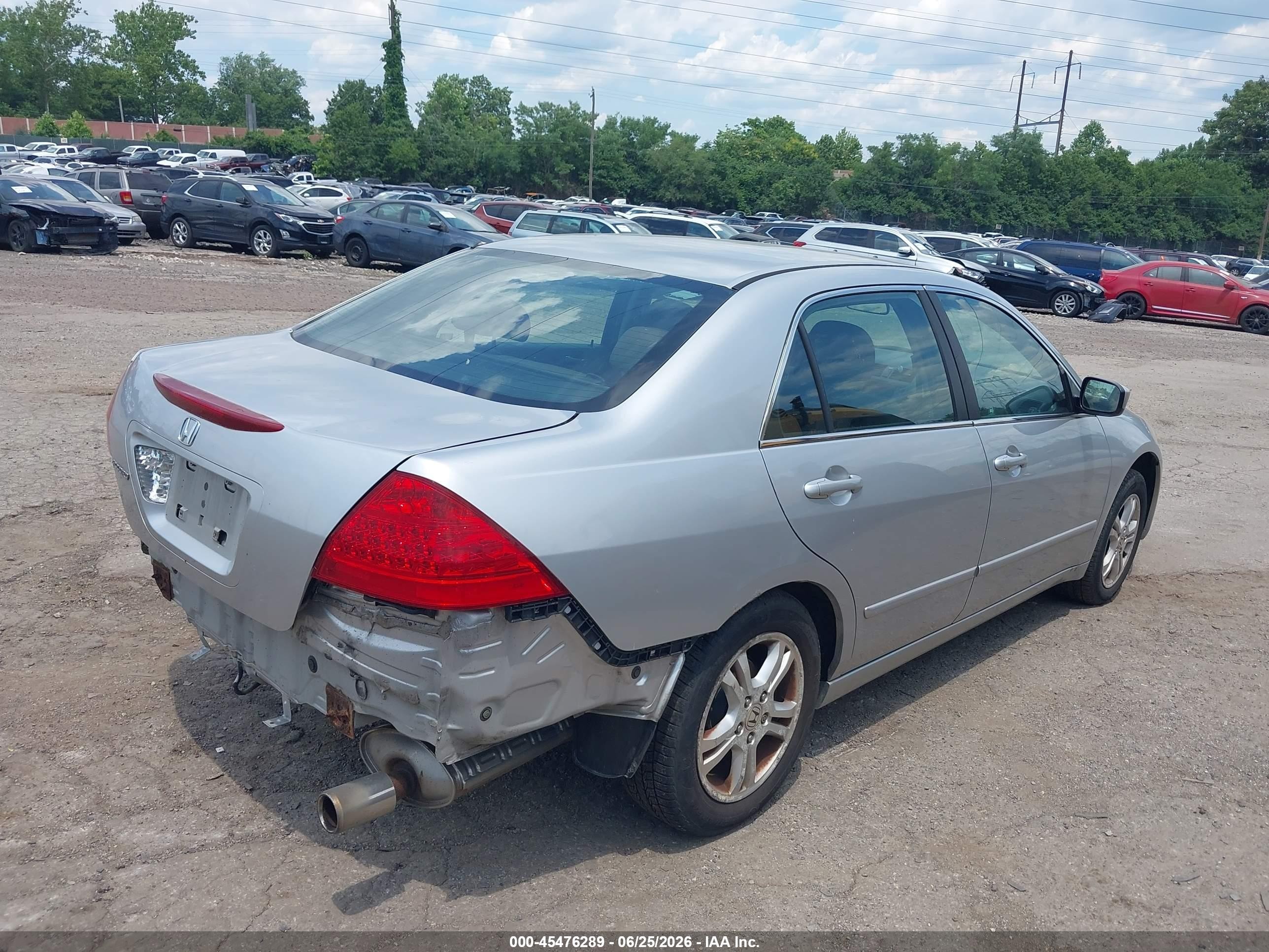 2007 Honda Accord 2.4 Se Silver vin: 1HGCM56377A118472